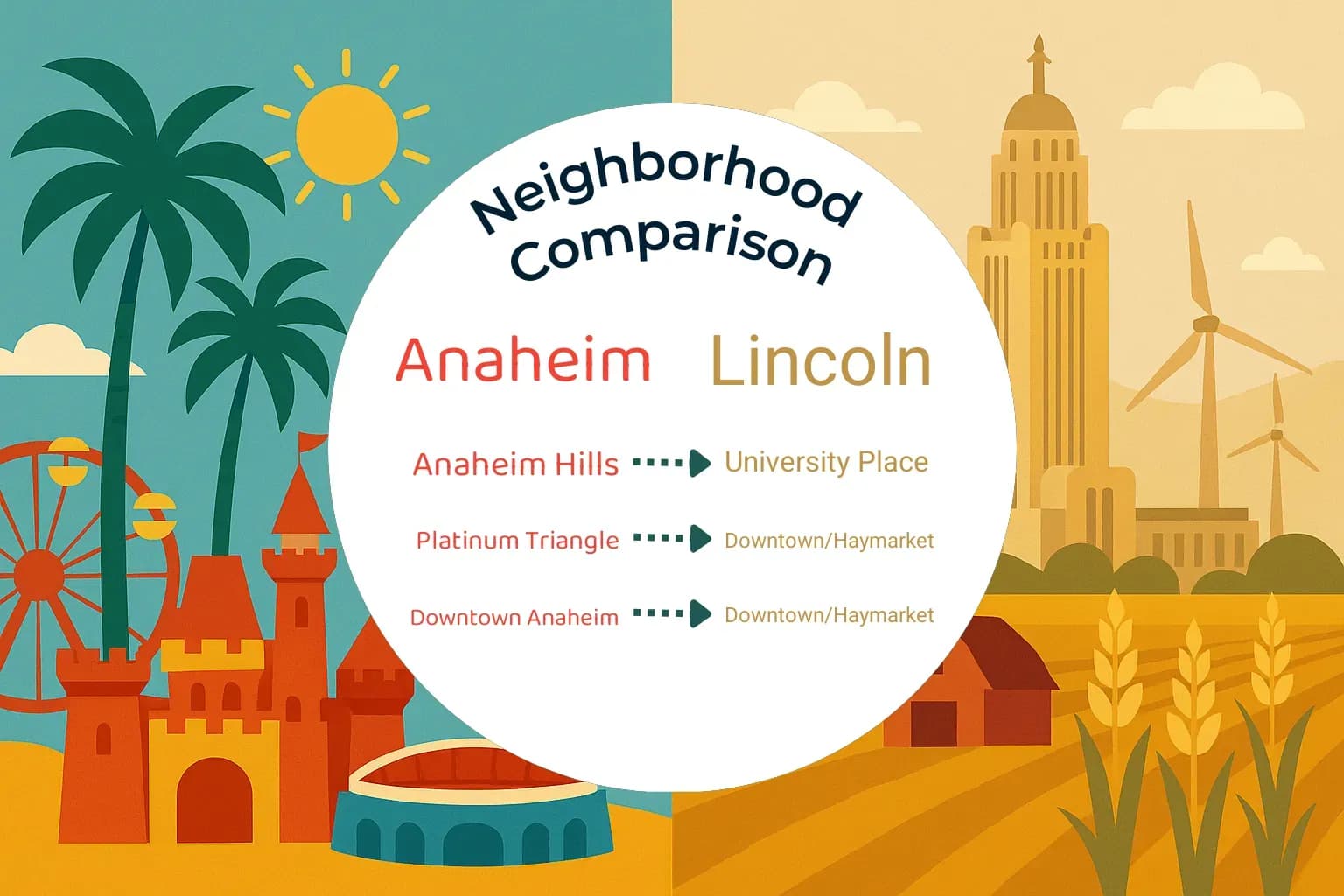 Anaheim vs Lincoln Neighborhood Comparison