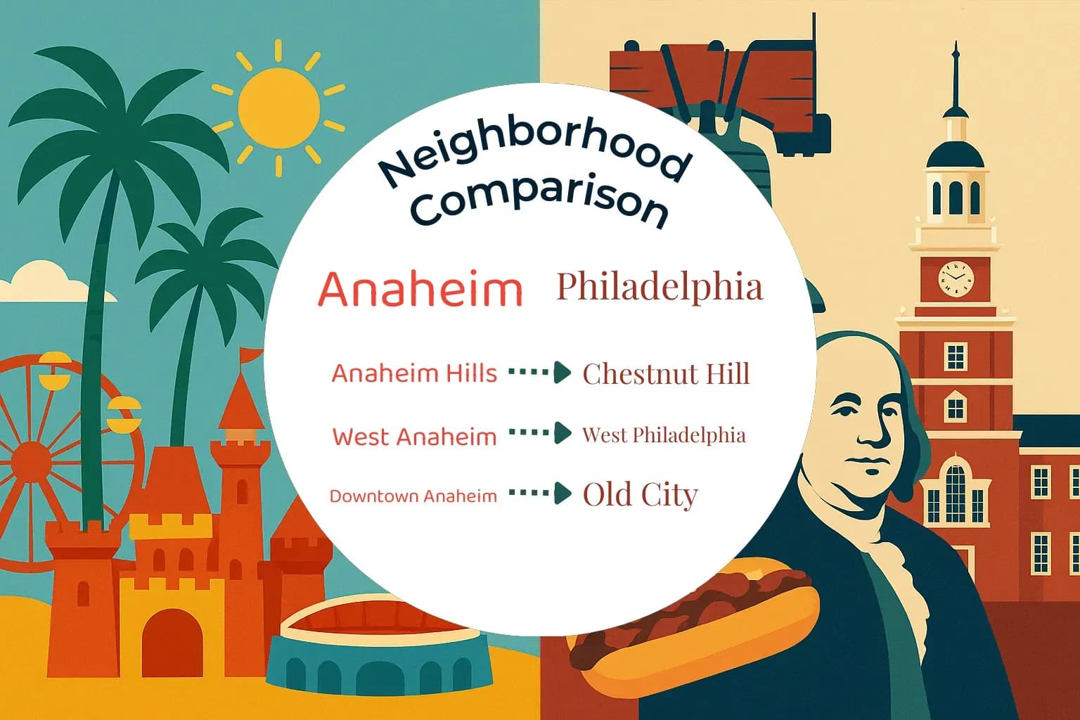 Anaheim vs Philadelphia Neighborhood Comparison