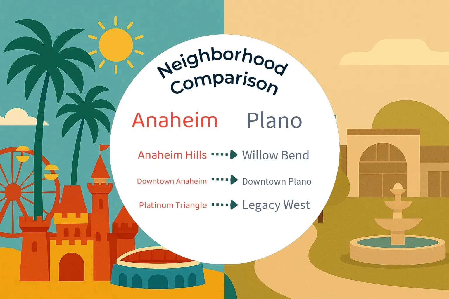 Anaheim vs Plano Neighborhood Comparison