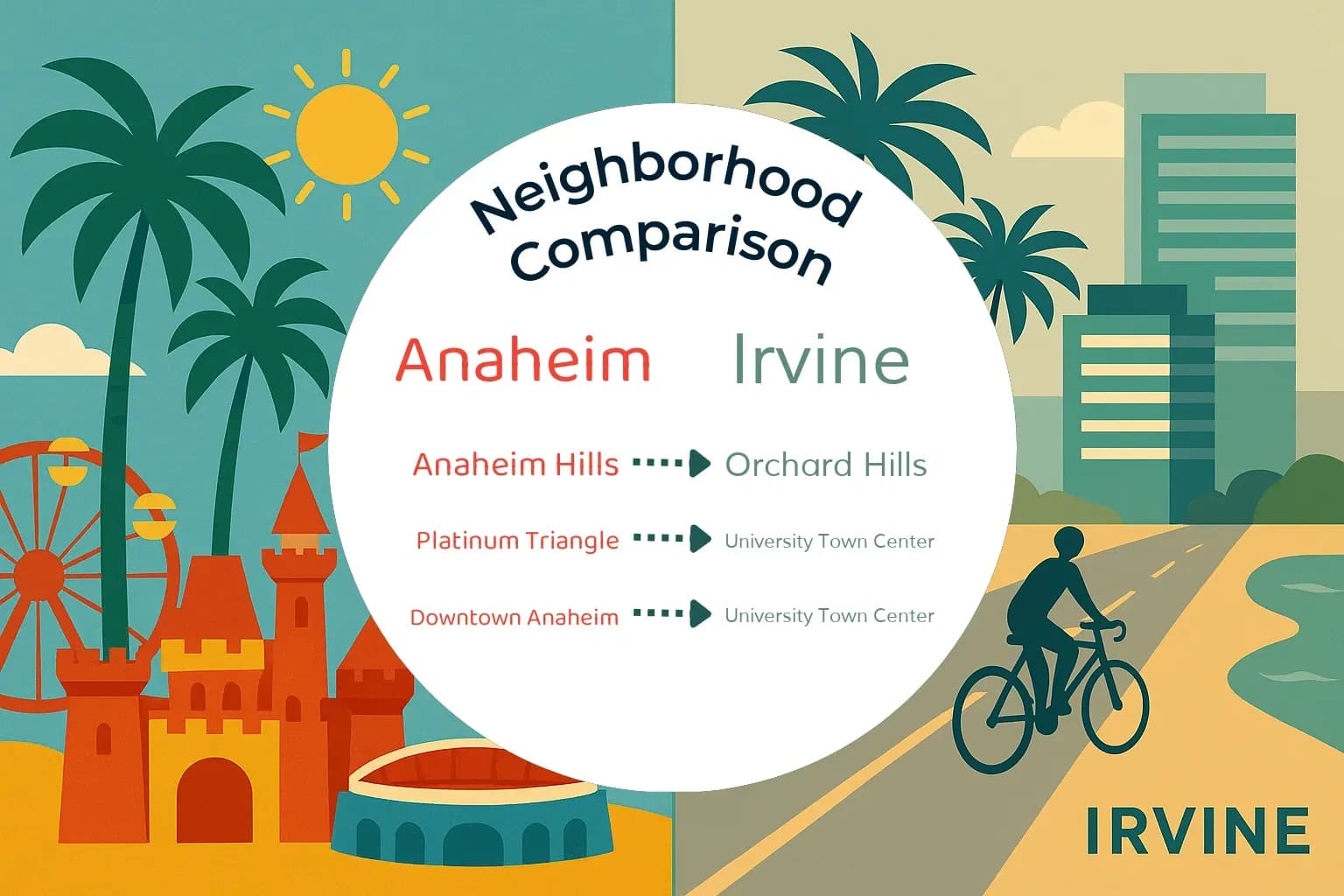 Anaheim vs Irvine Neighborhood Comparison