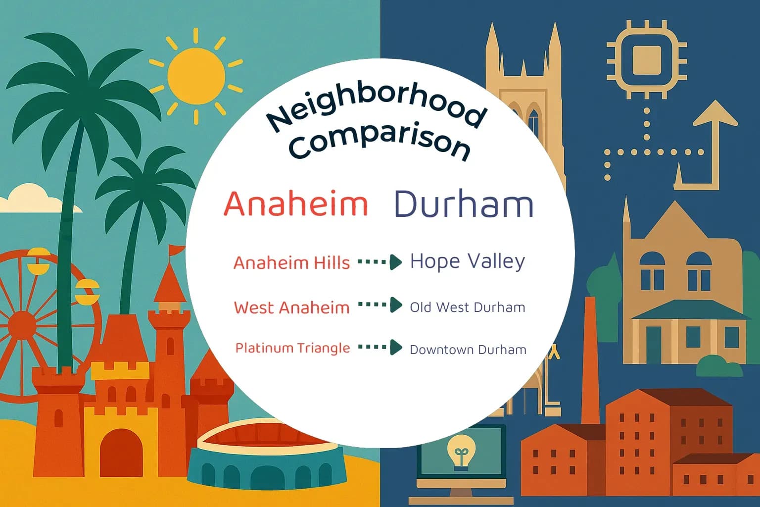 Anaheim vs Durham Neighborhood Comparison