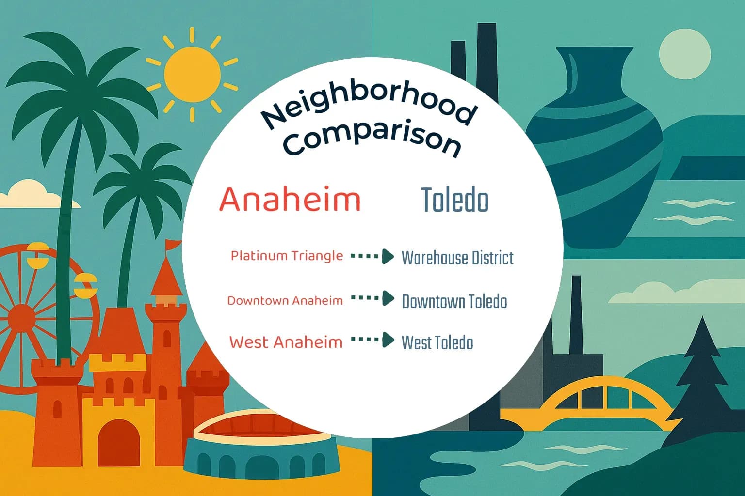 Anaheim vs Toledo Neighborhood Comparison