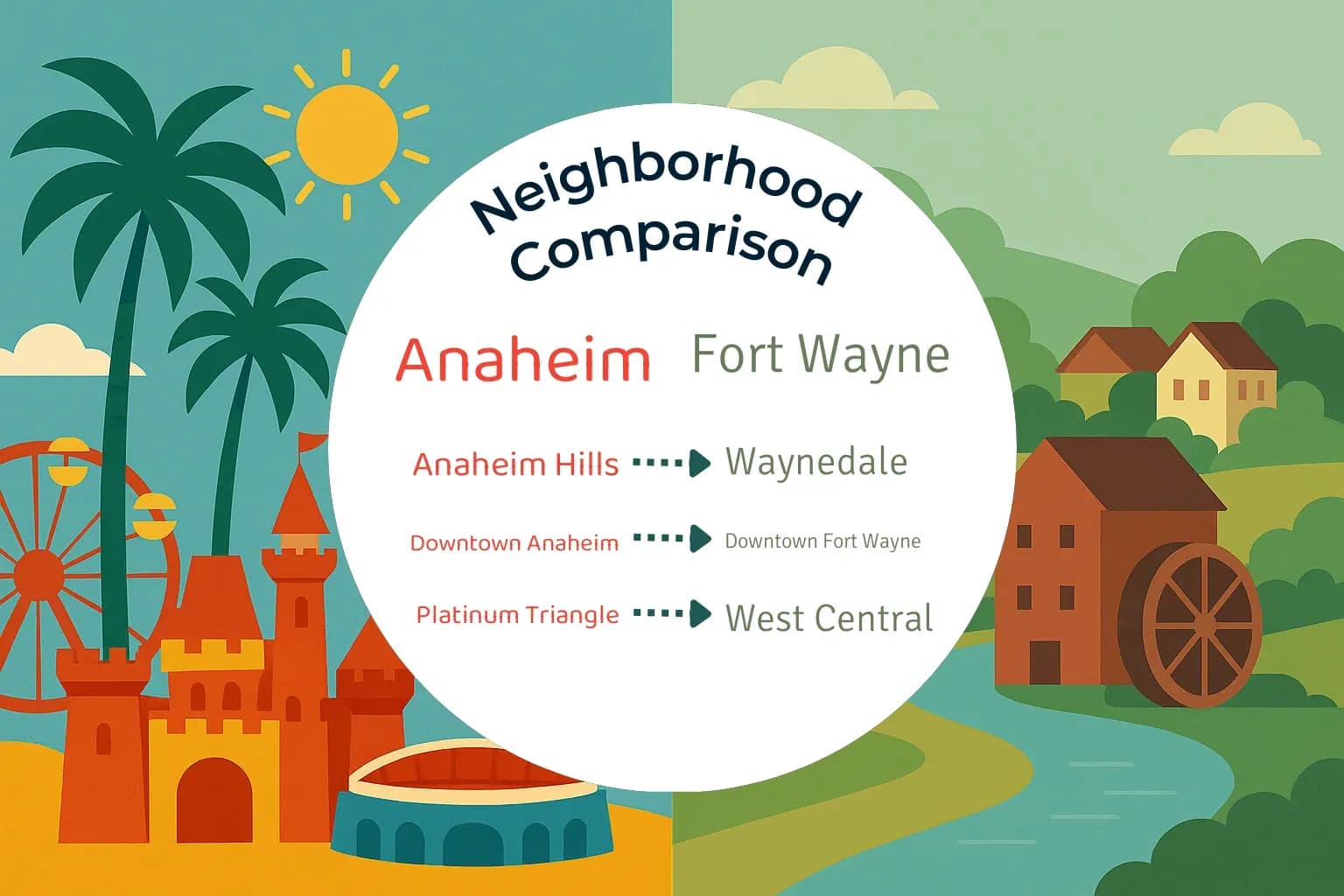 Anaheim vs Fort Wayne Neighborhood Comparison