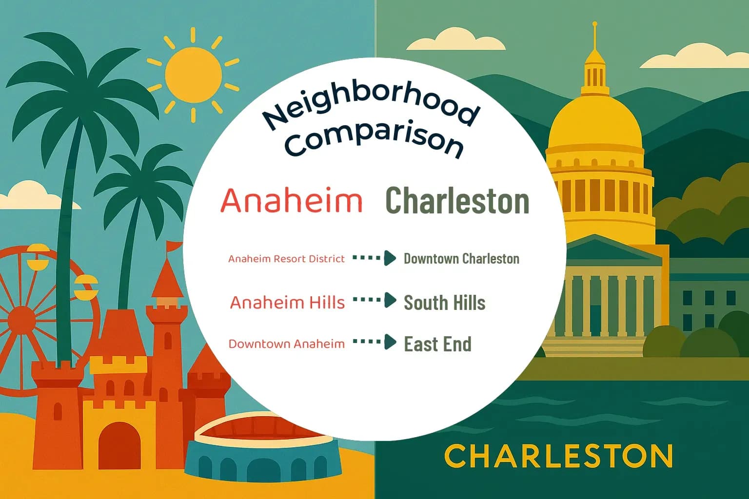 Anaheim vs Charleston Neighborhood Comparison