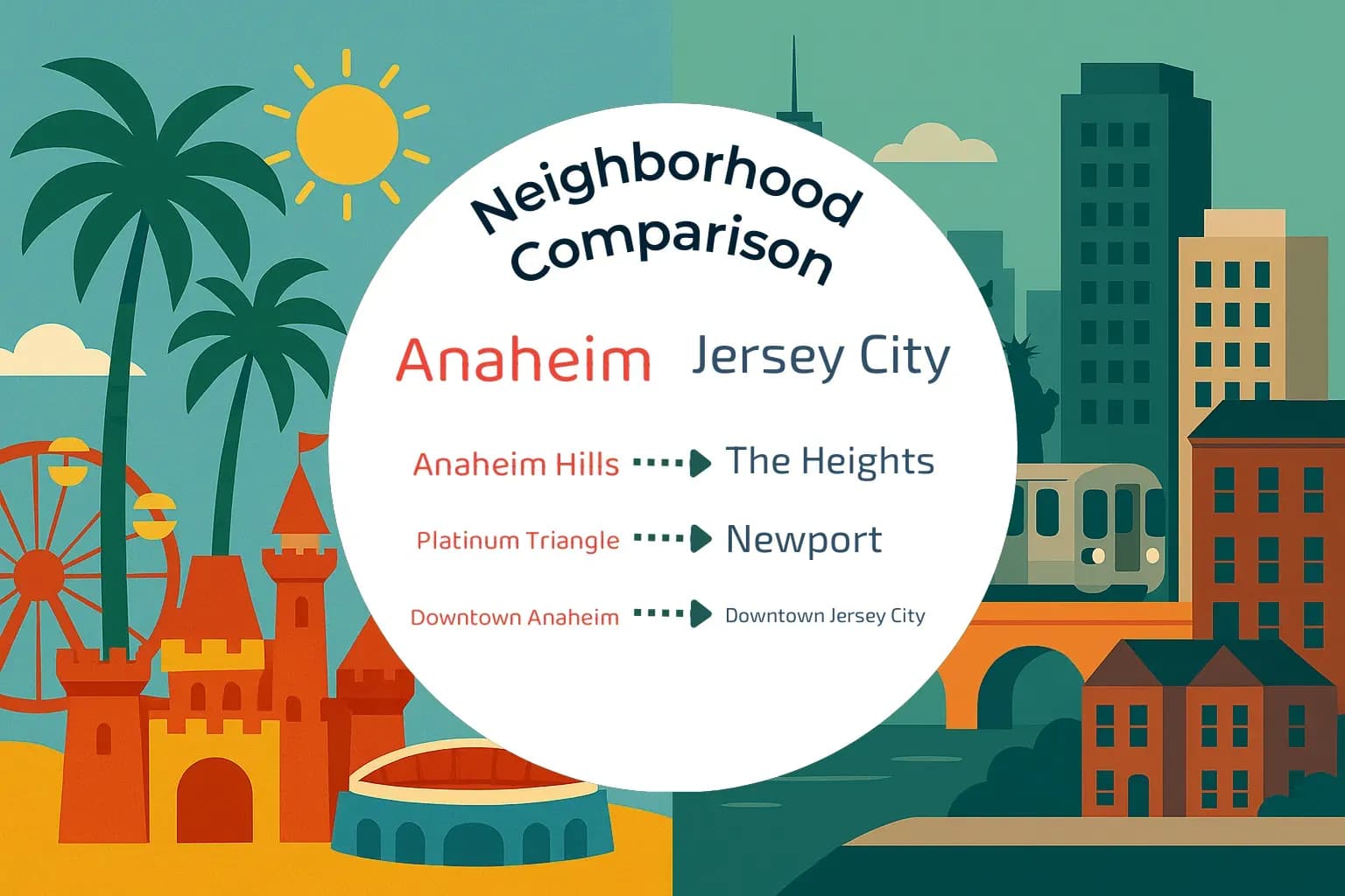 Anaheim vs Jersey City Neighborhood Comparison