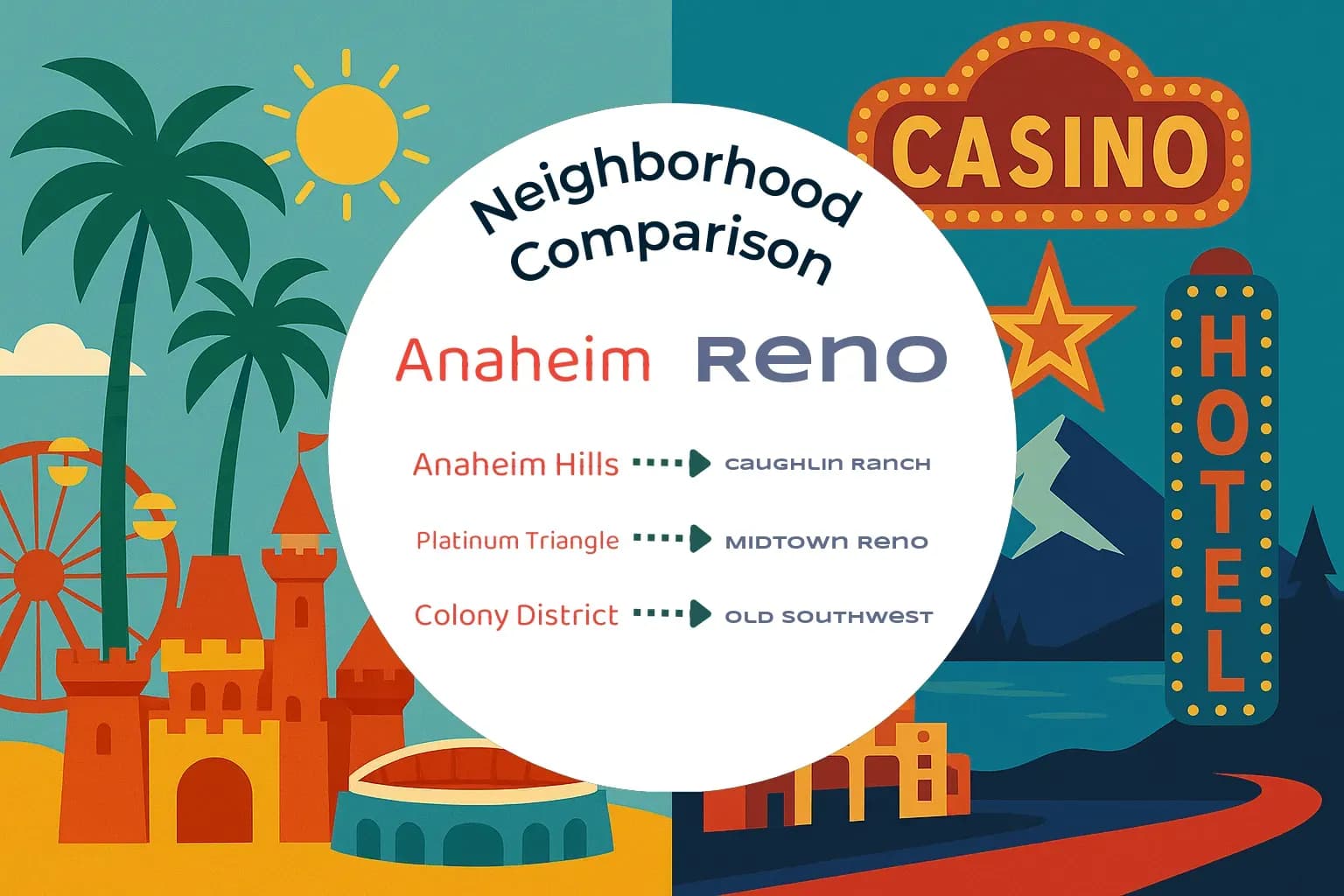 Anaheim vs Reno Neighborhood Comparison