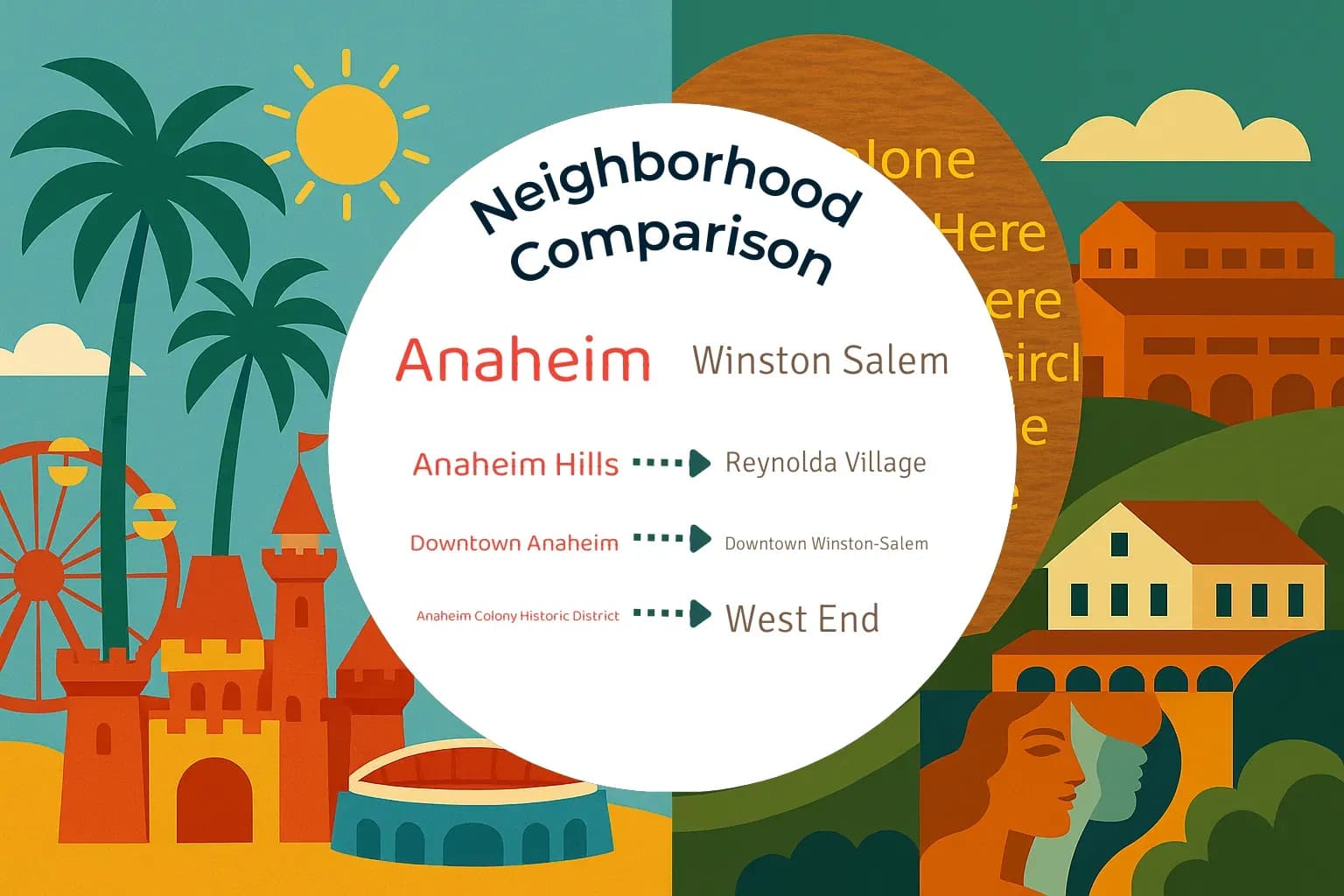 Anaheim vs Winston Salem Neighborhood Comparison