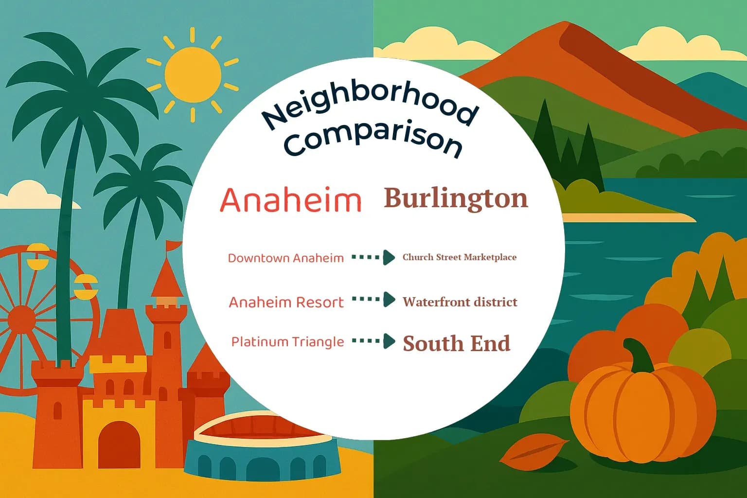 Anaheim vs Burlington Neighborhood Comparison