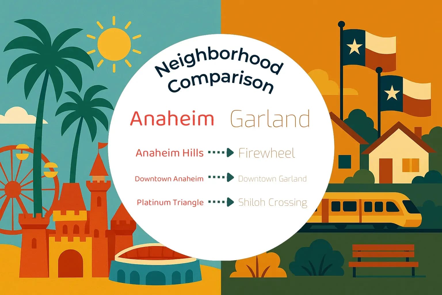Anaheim vs Garland Neighborhood Comparison