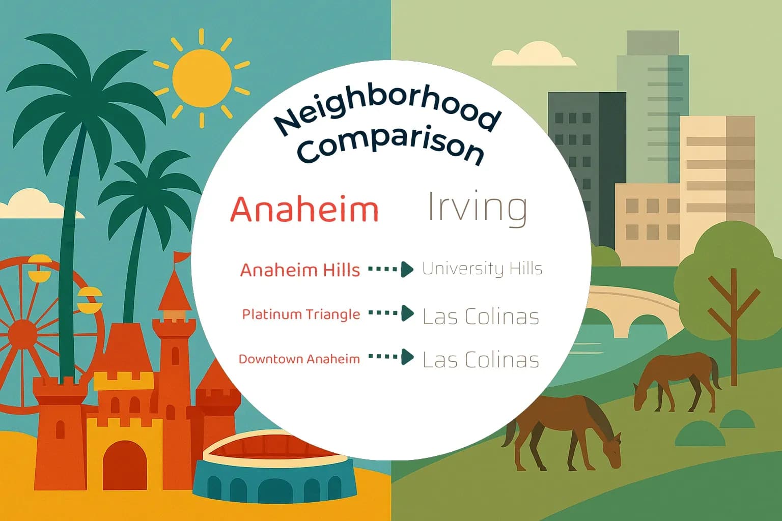 Anaheim vs Irving Neighborhood Comparison