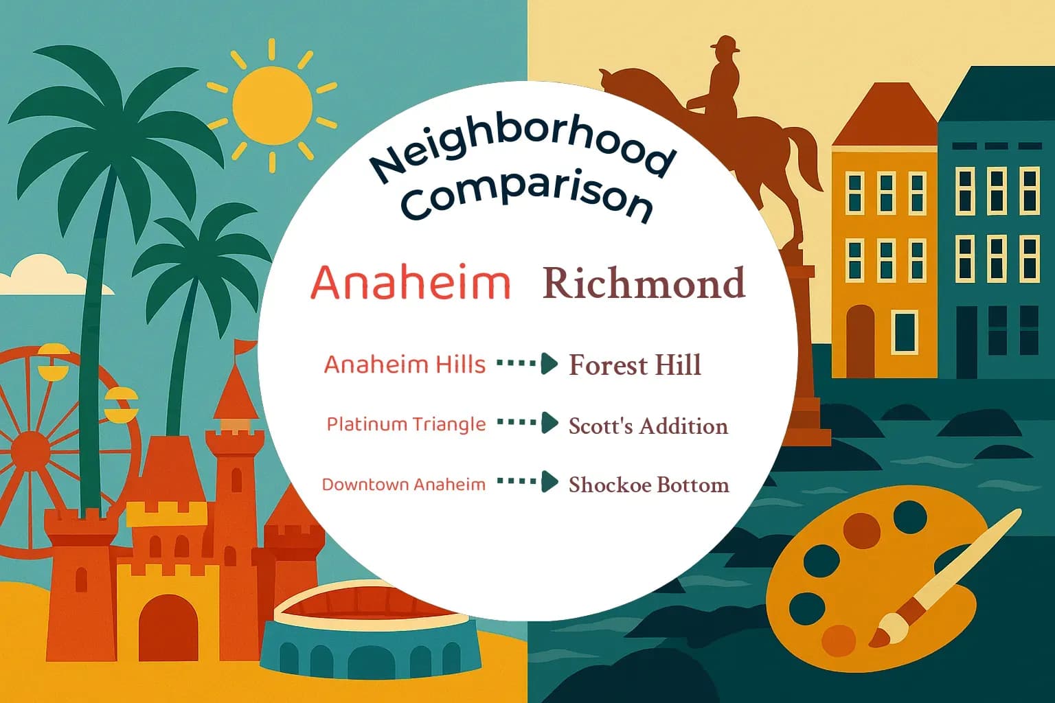 Anaheim vs Richmond Neighborhood Comparison