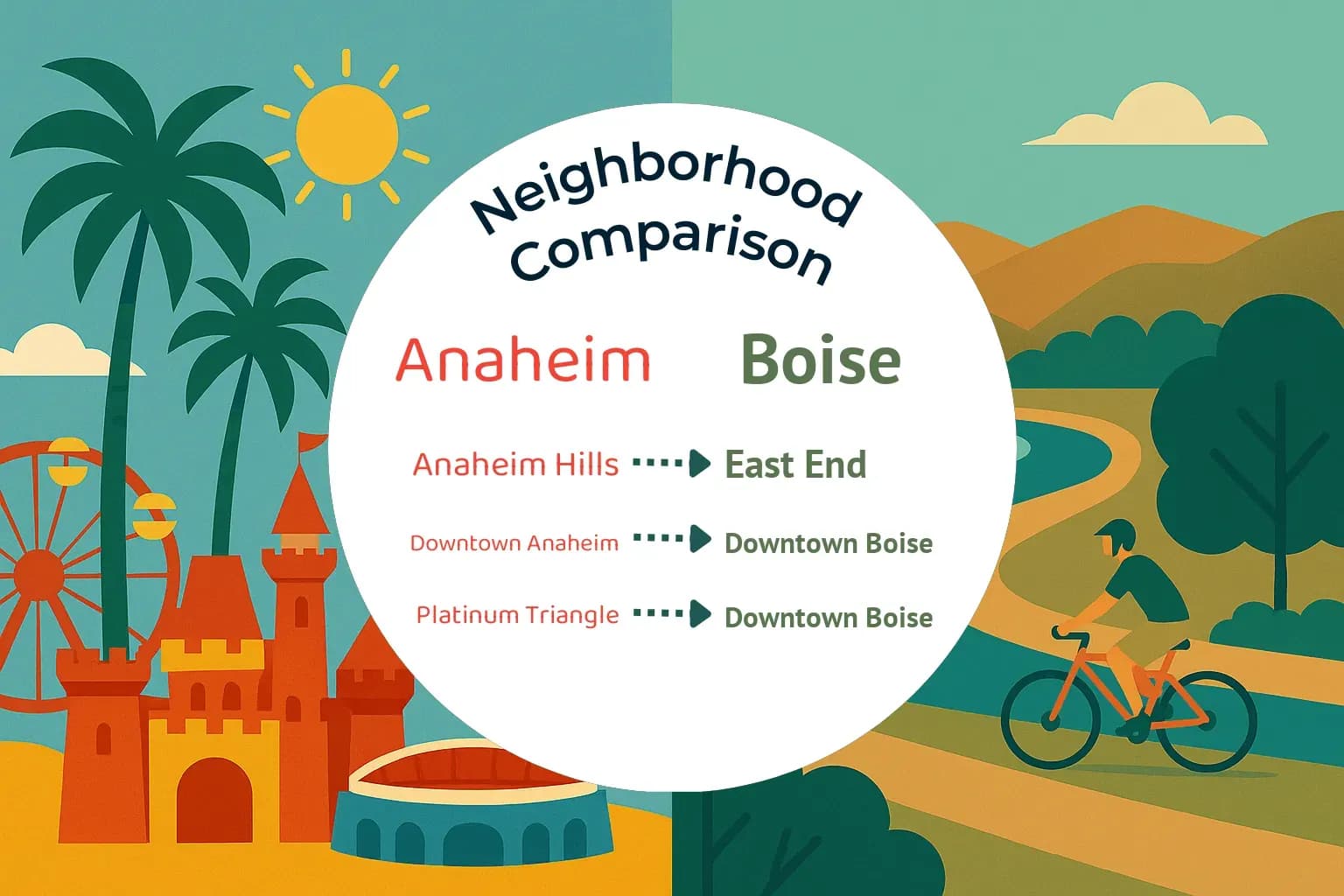 Anaheim vs Boise Neighborhood Comparison