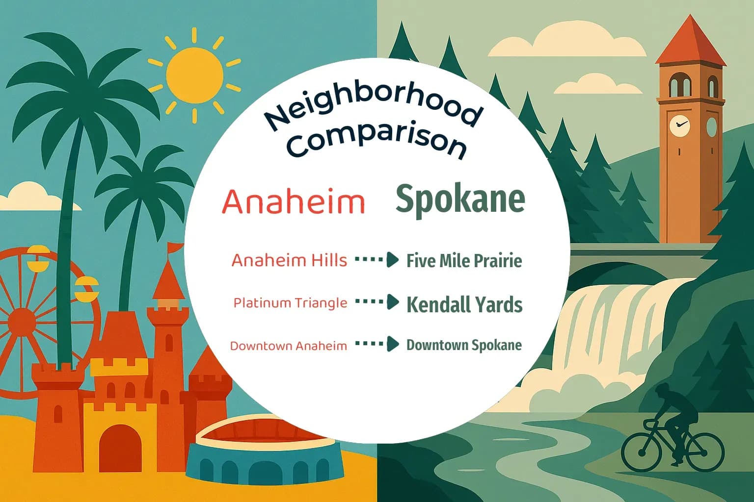 Anaheim vs Spokane Neighborhood Comparison