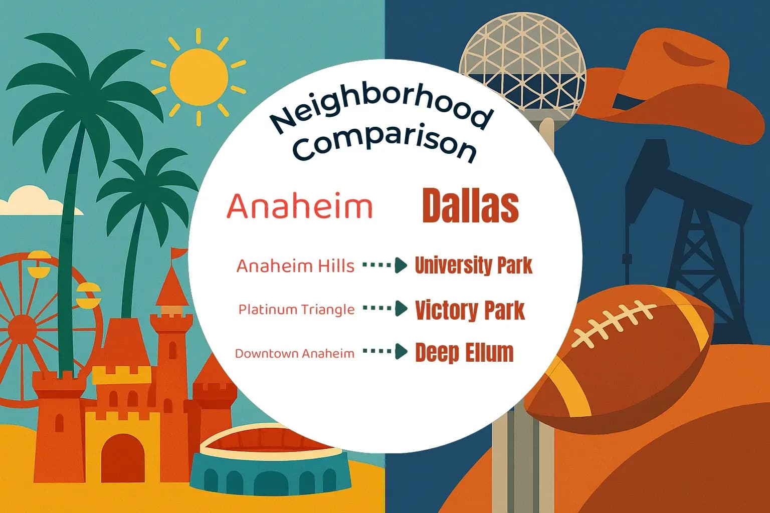 Anaheim vs Dallas Neighborhood Comparison