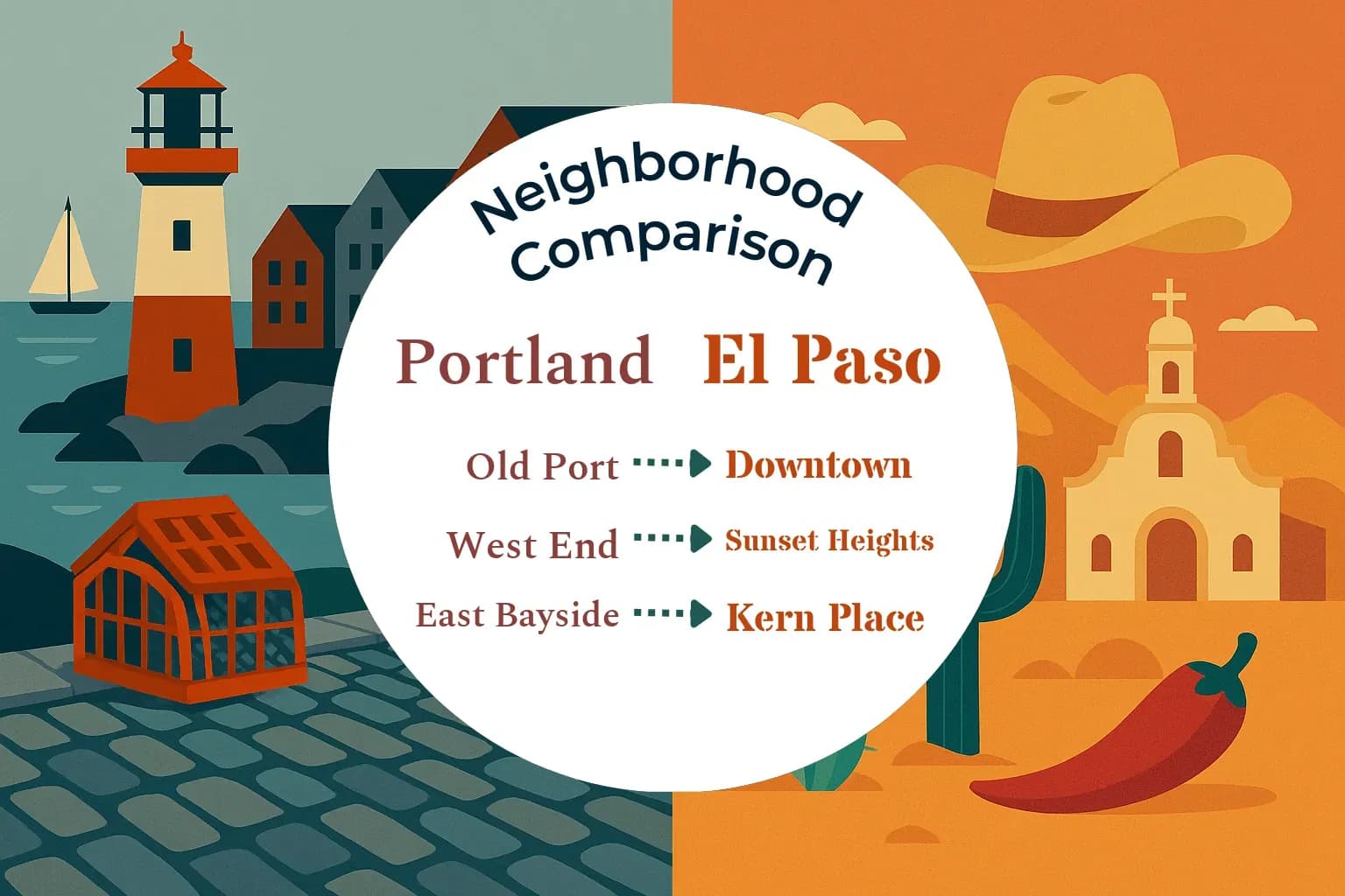 Portland vs El Paso Neighborhood Comparison