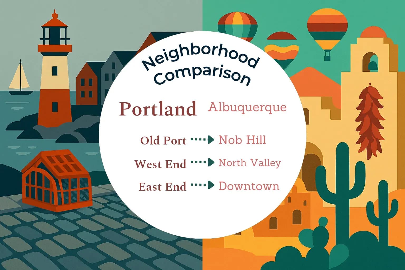 Portland vs Albuquerque Neighborhood Comparison