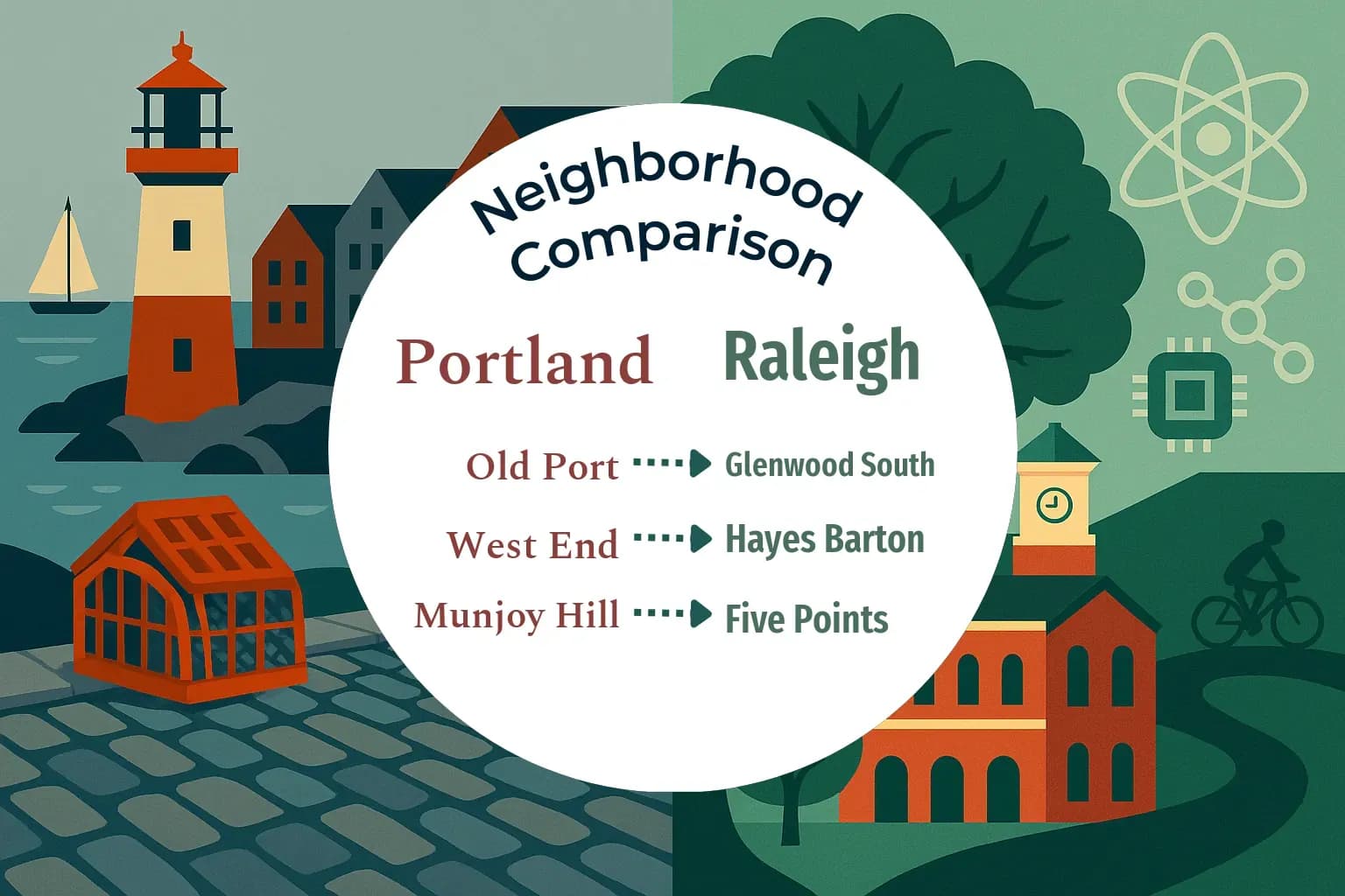 Portland vs Raleigh Neighborhood Comparison
