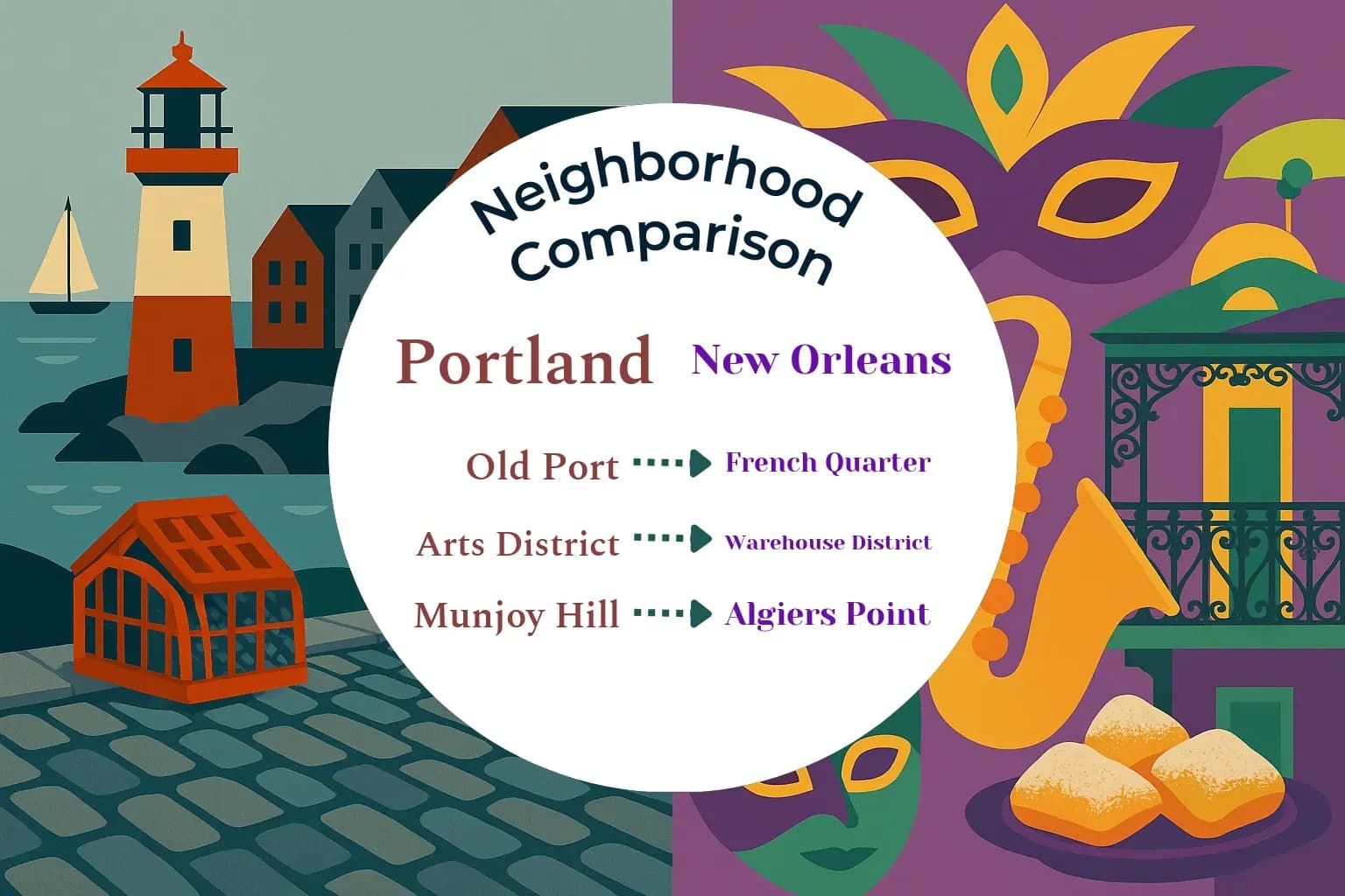 Portland vs New Orleans Neighborhood Comparison