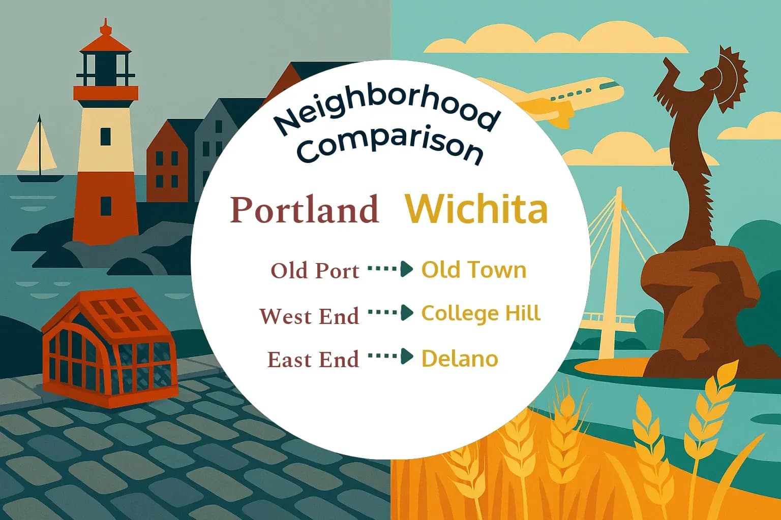 Portland vs Wichita Neighborhood Comparison