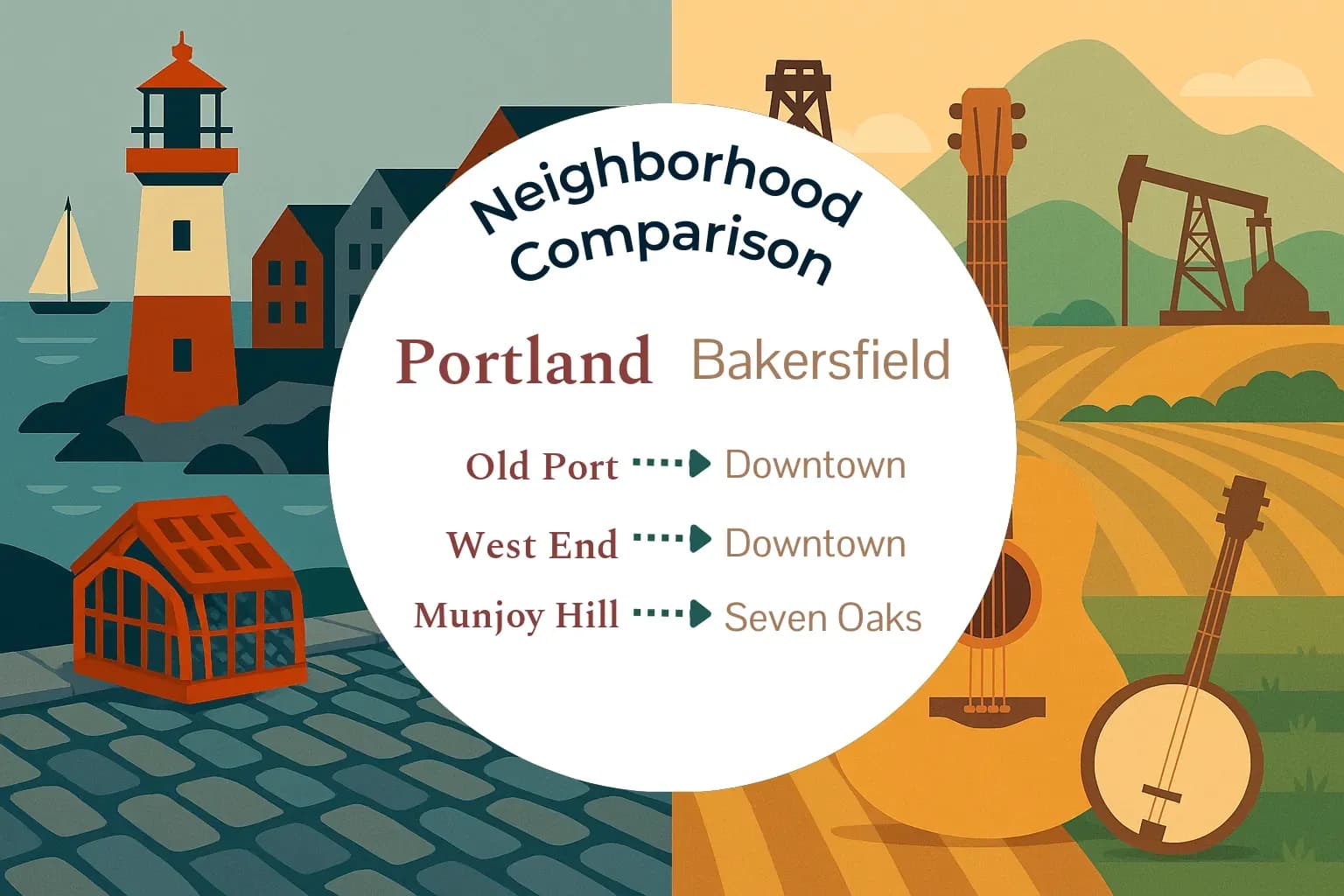 Portland vs Bakersfield Neighborhood Comparison