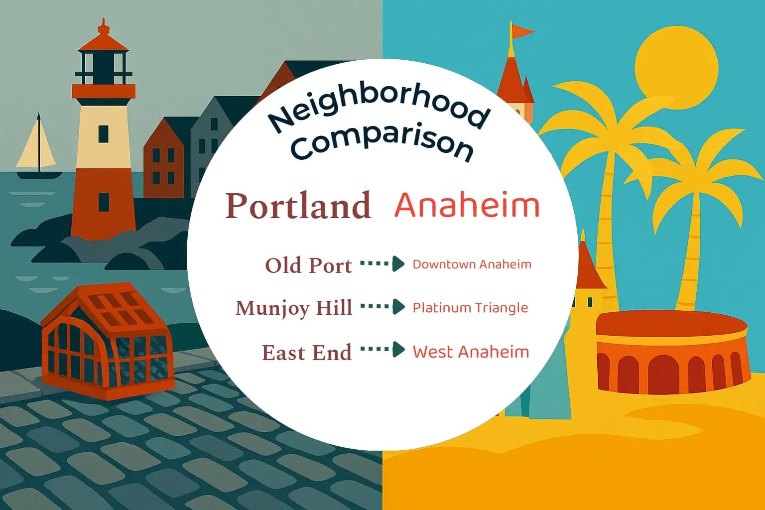 Portland vs Anaheim Neighborhood Comparison
