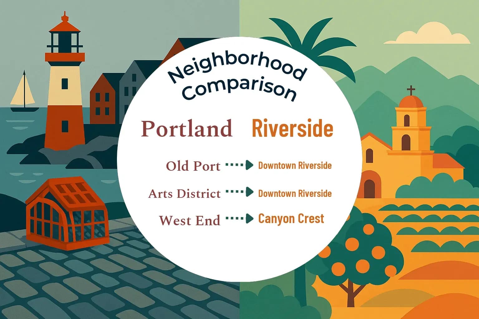 Portland vs Riverside Neighborhood Comparison