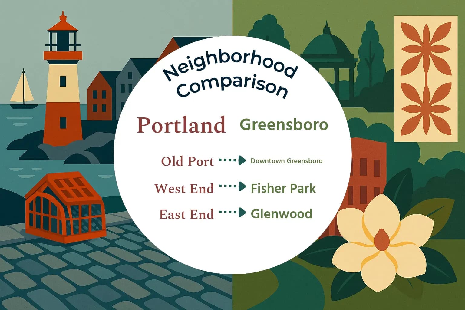 Portland vs Greensboro Neighborhood Comparison