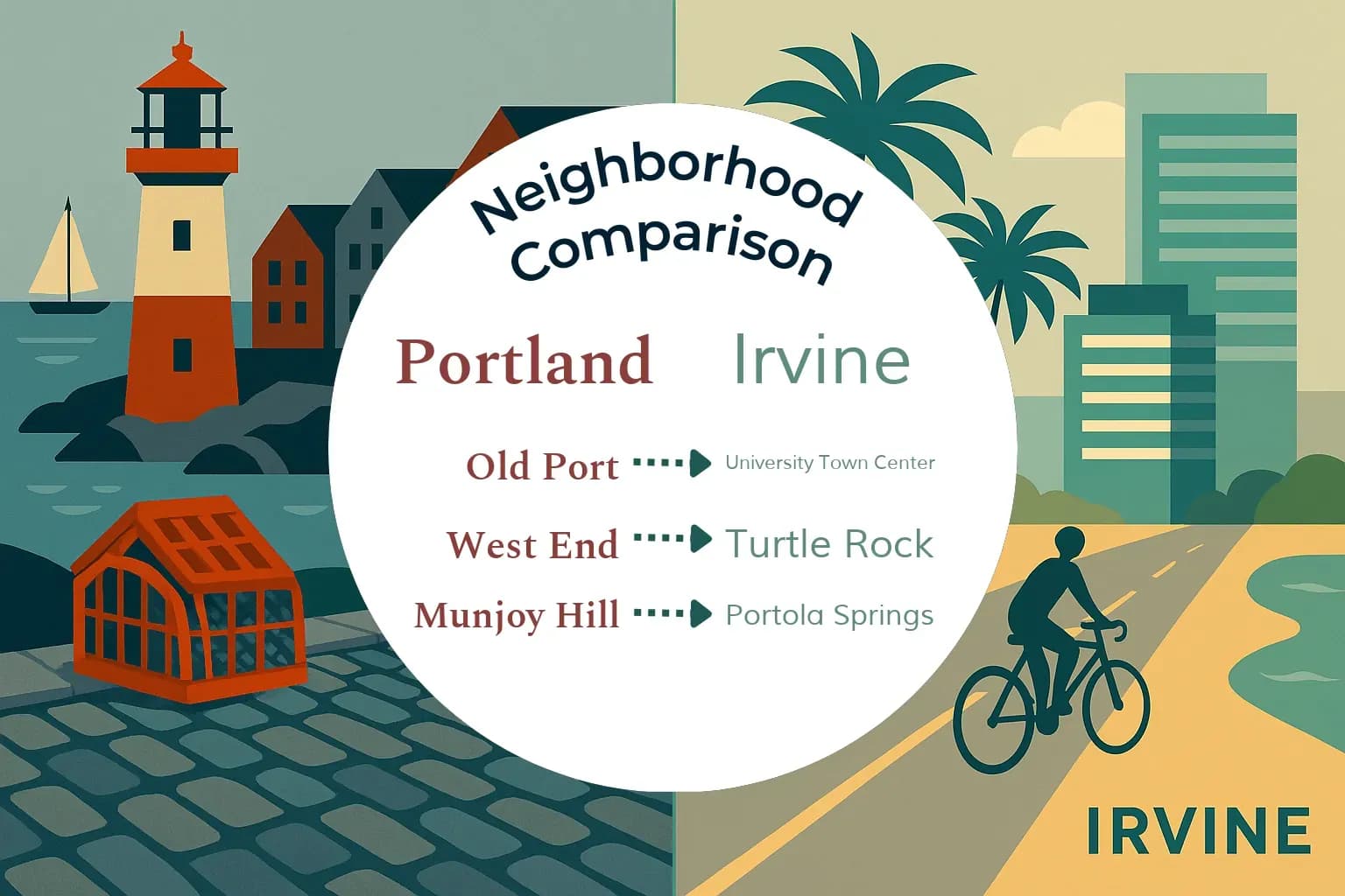 Portland vs Irvine Neighborhood Comparison