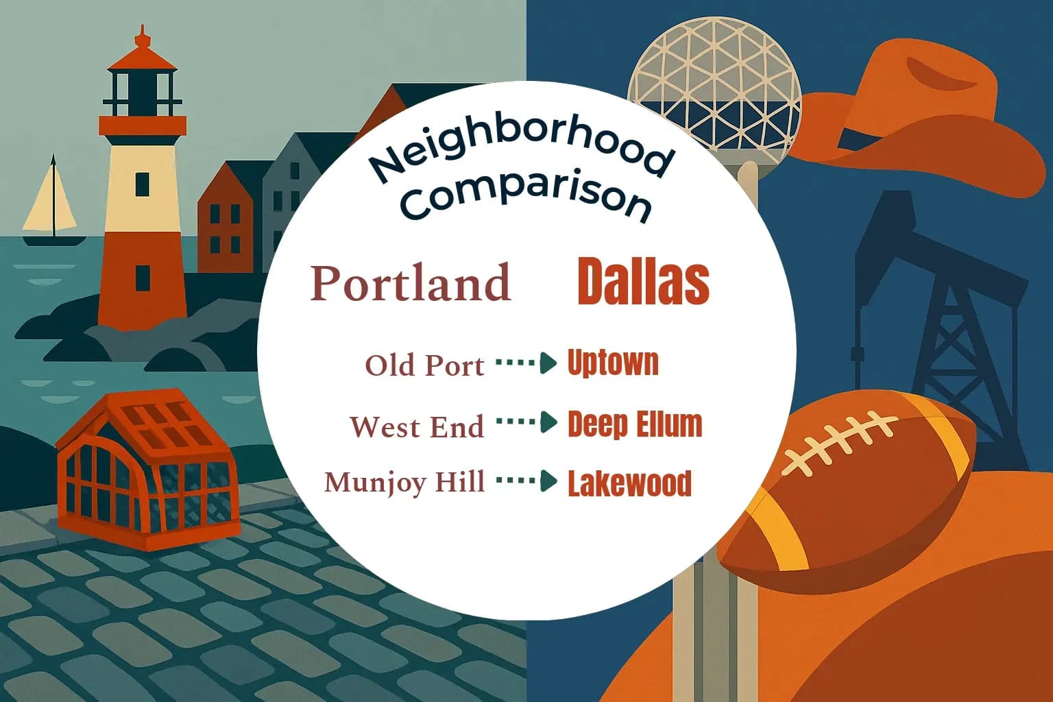 Portland vs Dallas Neighborhood Comparison