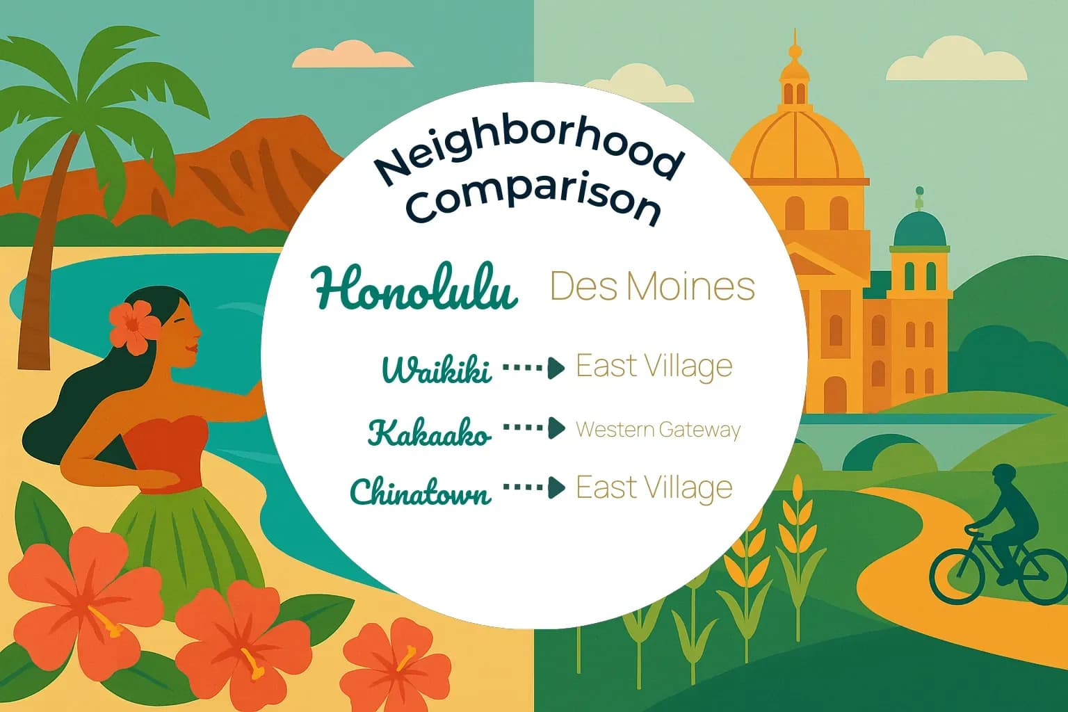 Honolulu vs Des Moines Neighborhood Comparison