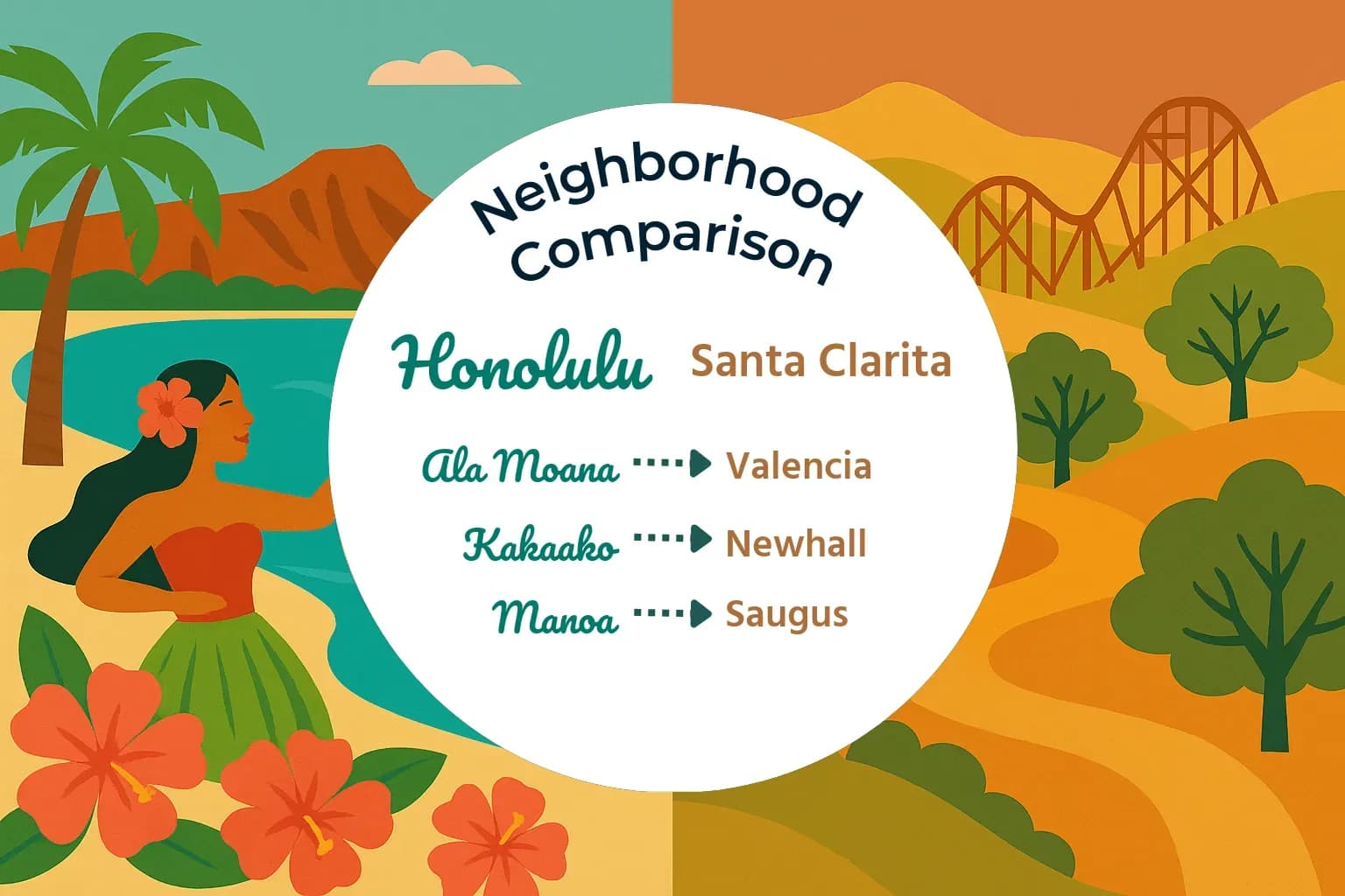 Honolulu vs Santa Clarita Neighborhood Comparison