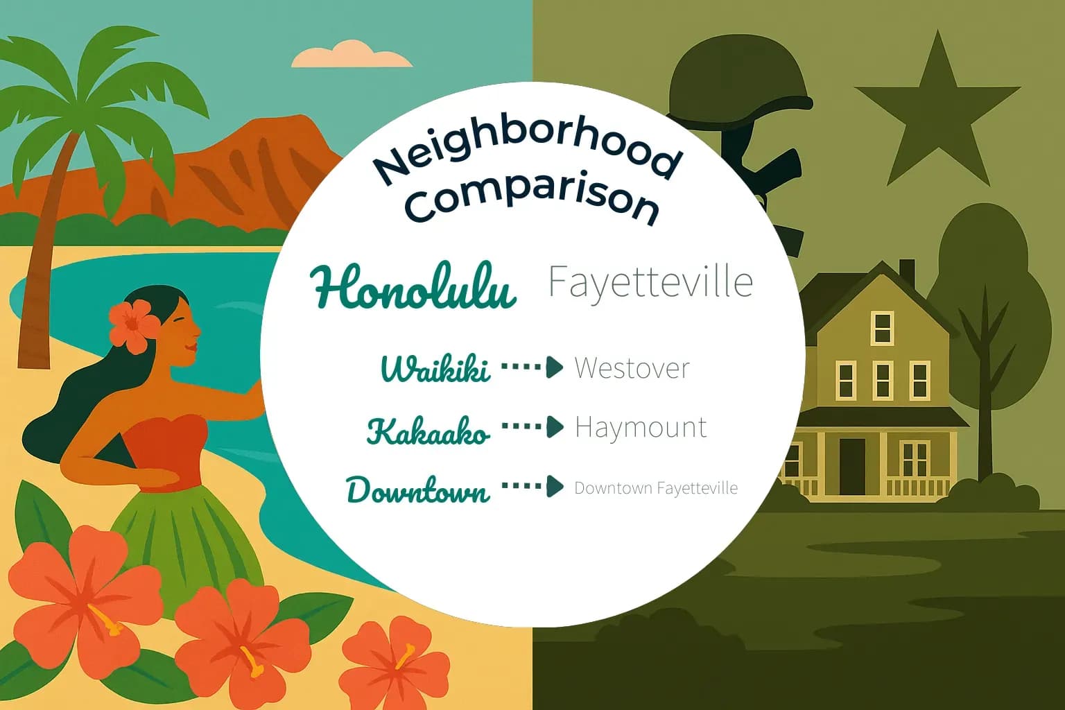 Honolulu vs Fayetteville Neighborhood Comparison