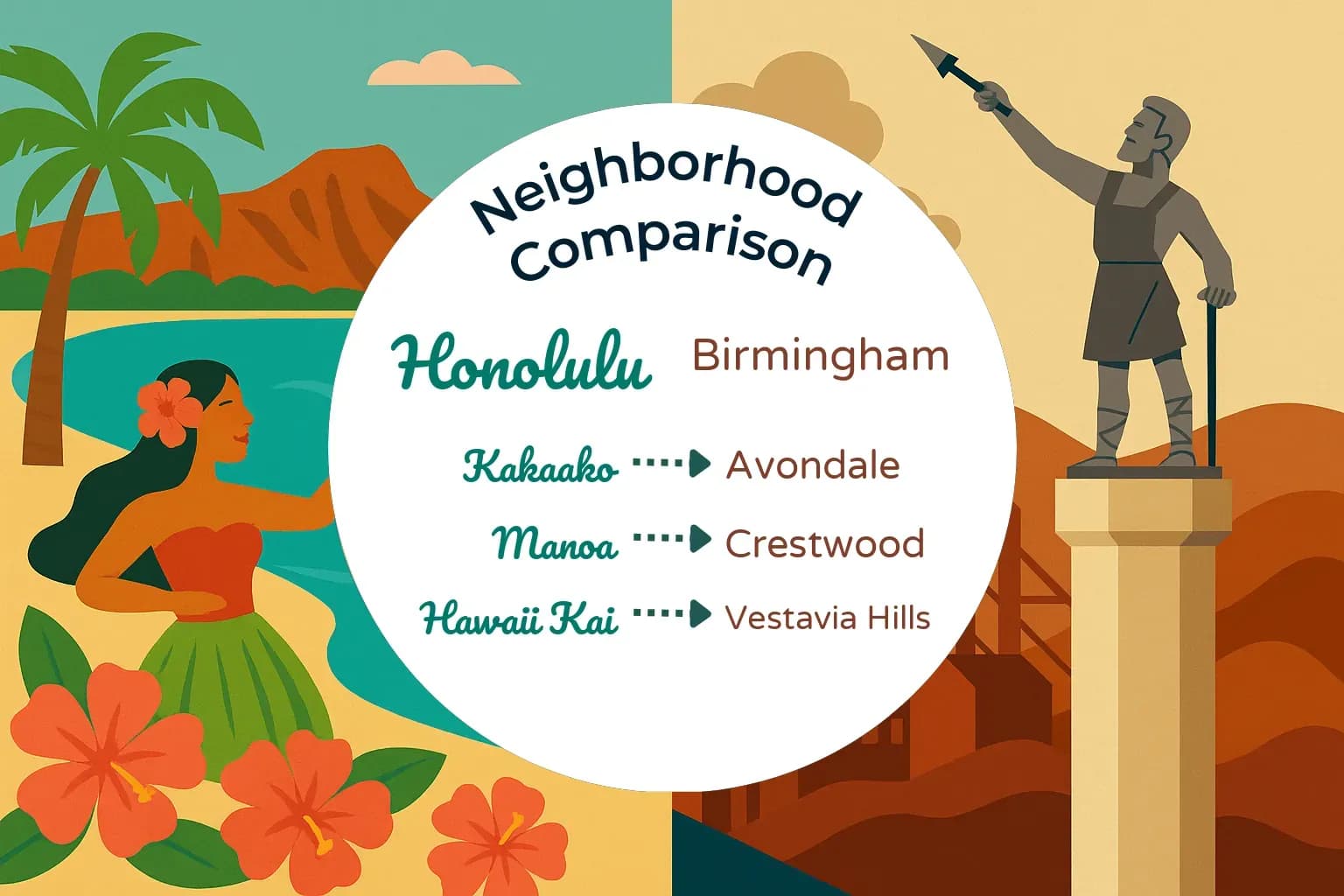 Honolulu vs Birmingham Neighborhood Comparison