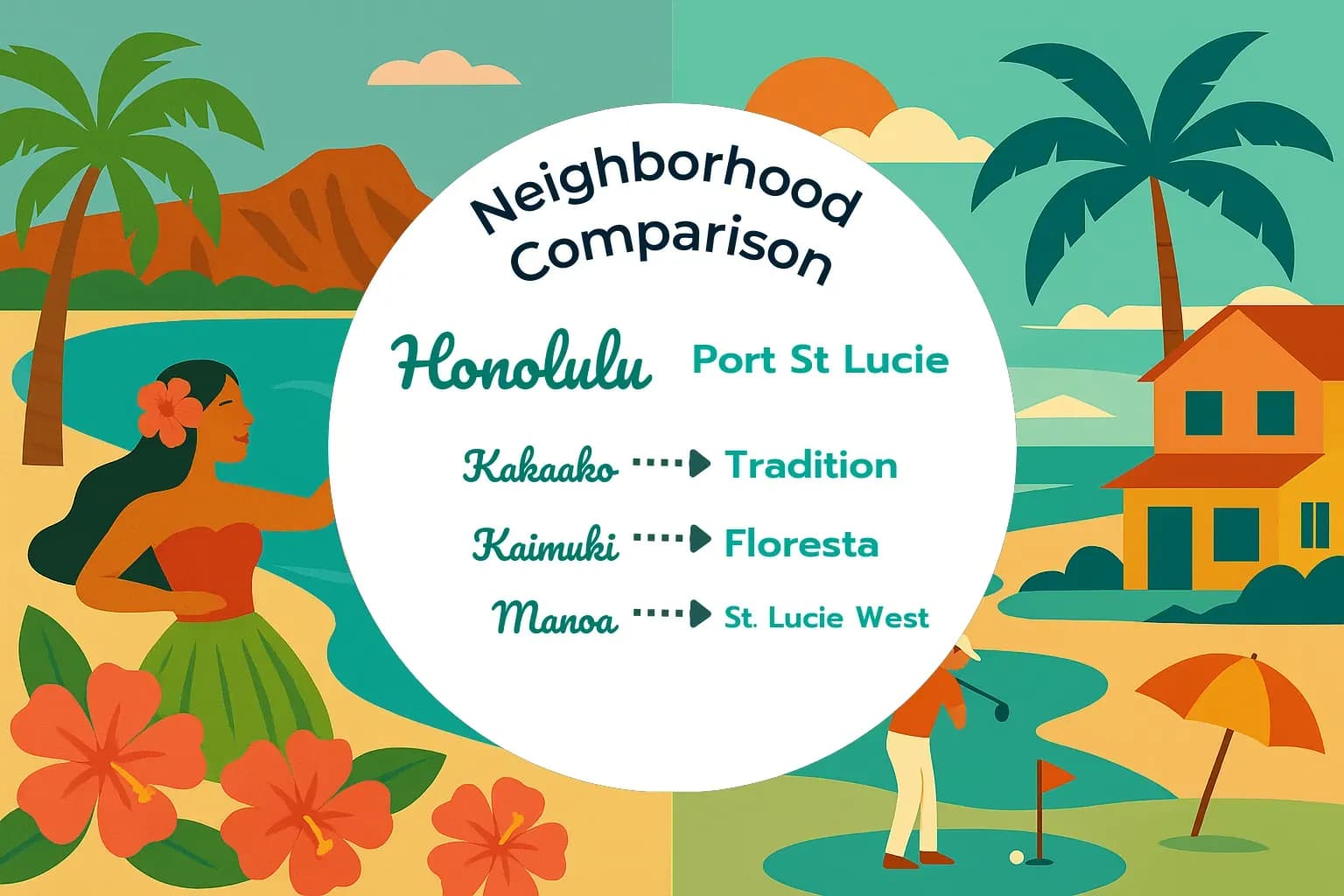 Honolulu vs Port St. Lucie Neighborhood Comparison