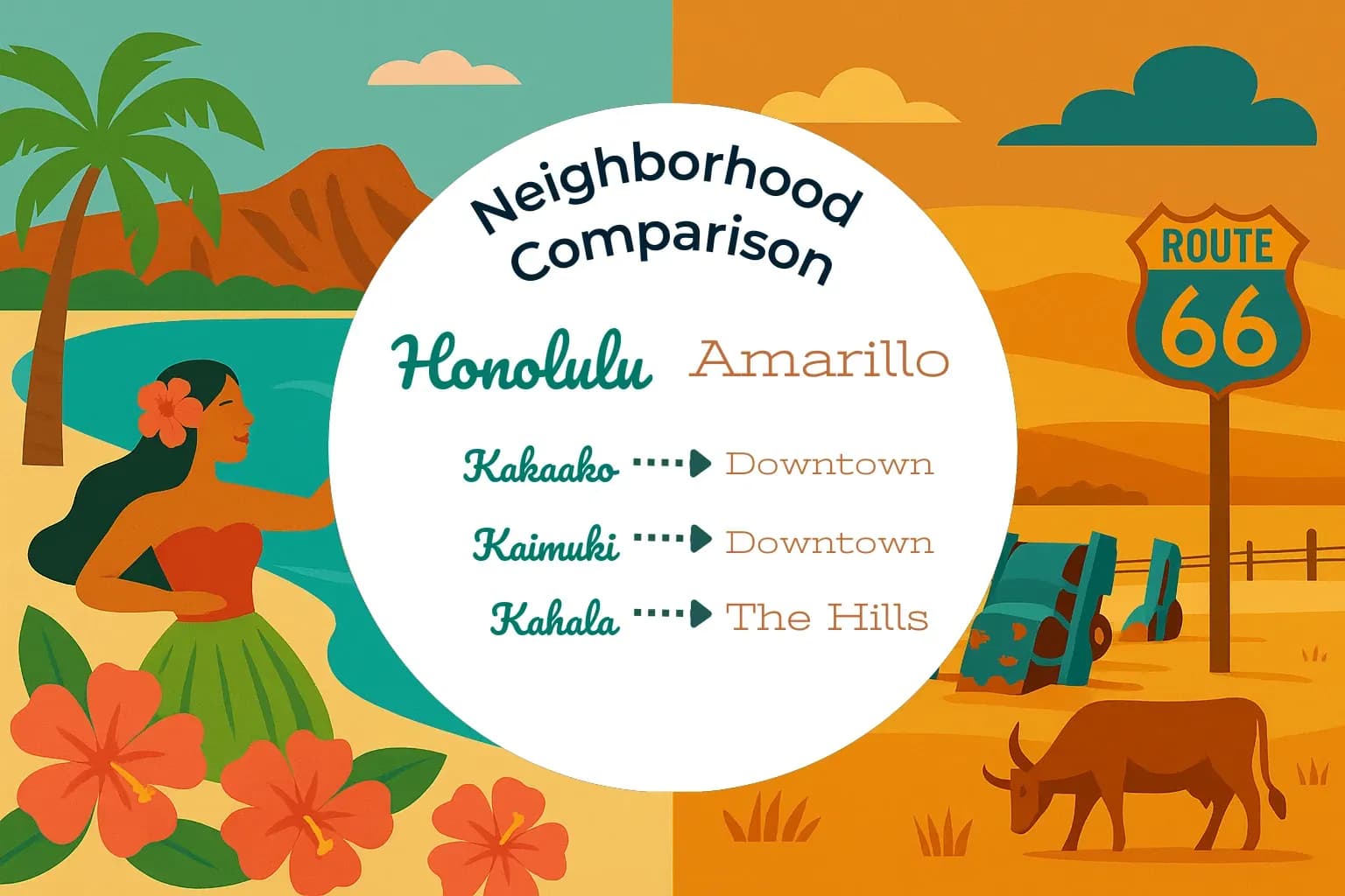 Honolulu vs Amarillo Neighborhood Comparison