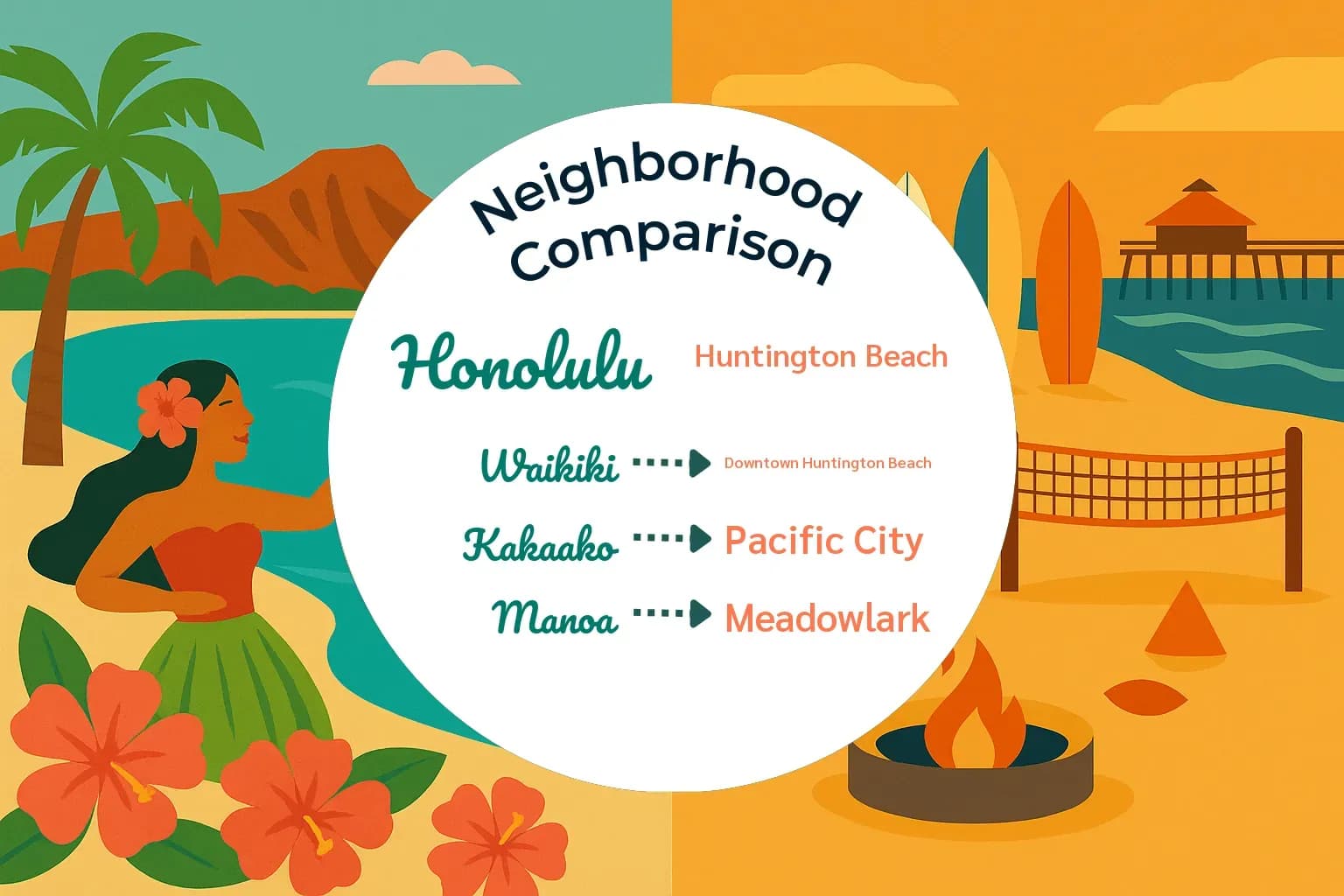Honolulu vs Huntington Beach Neighborhood Comparison