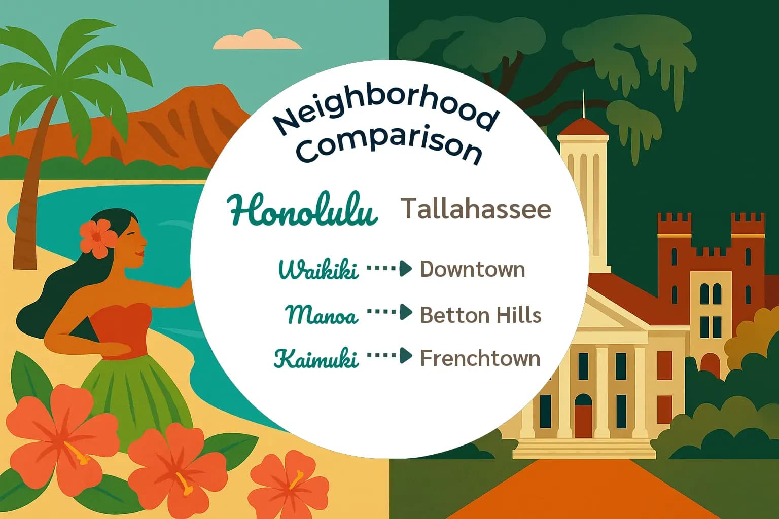 Honolulu vs Tallahassee Neighborhood Comparison