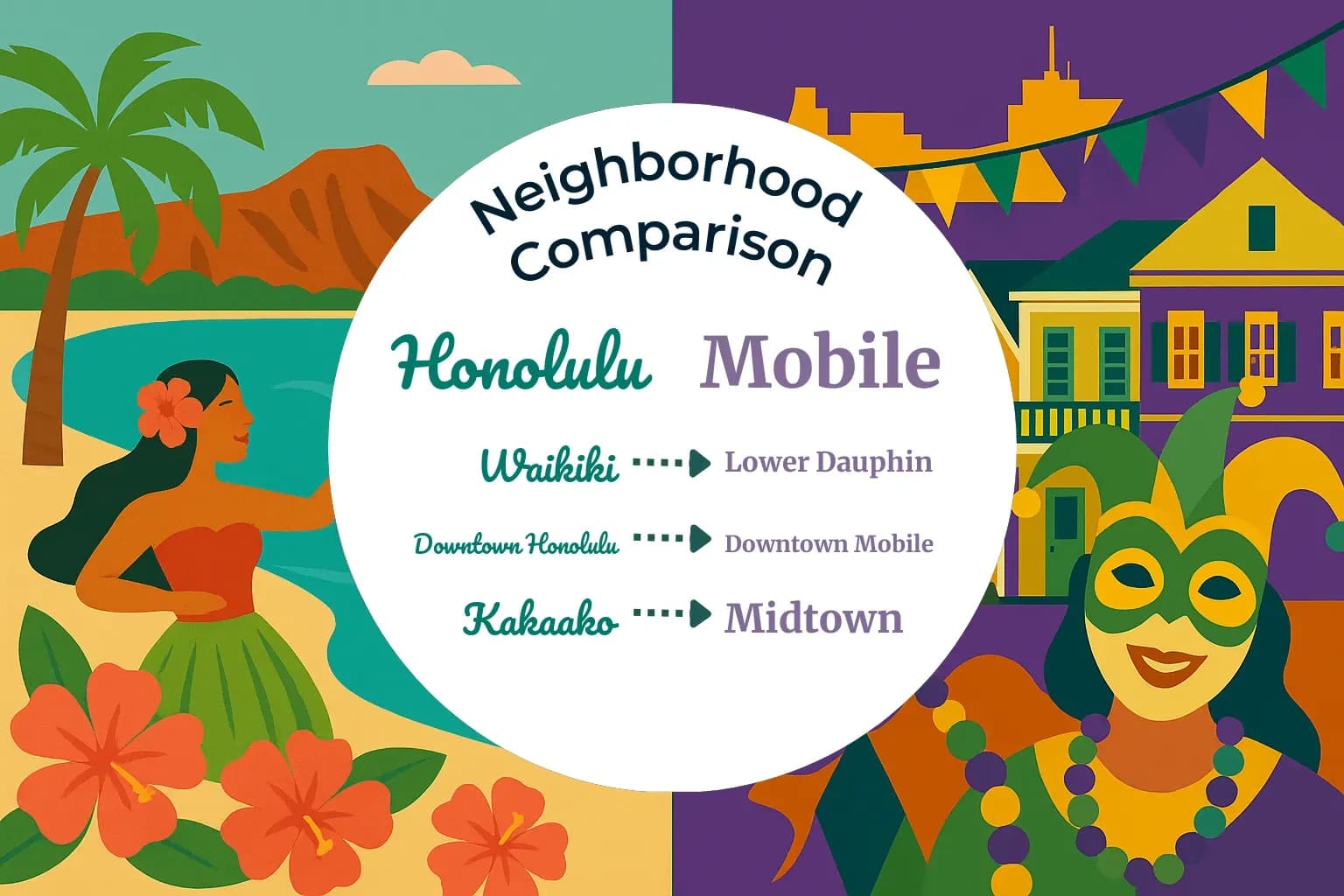 Honolulu vs Mobile Neighborhood Comparison