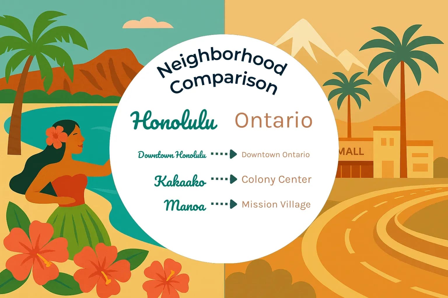Honolulu vs Ontario Neighborhood Comparison
