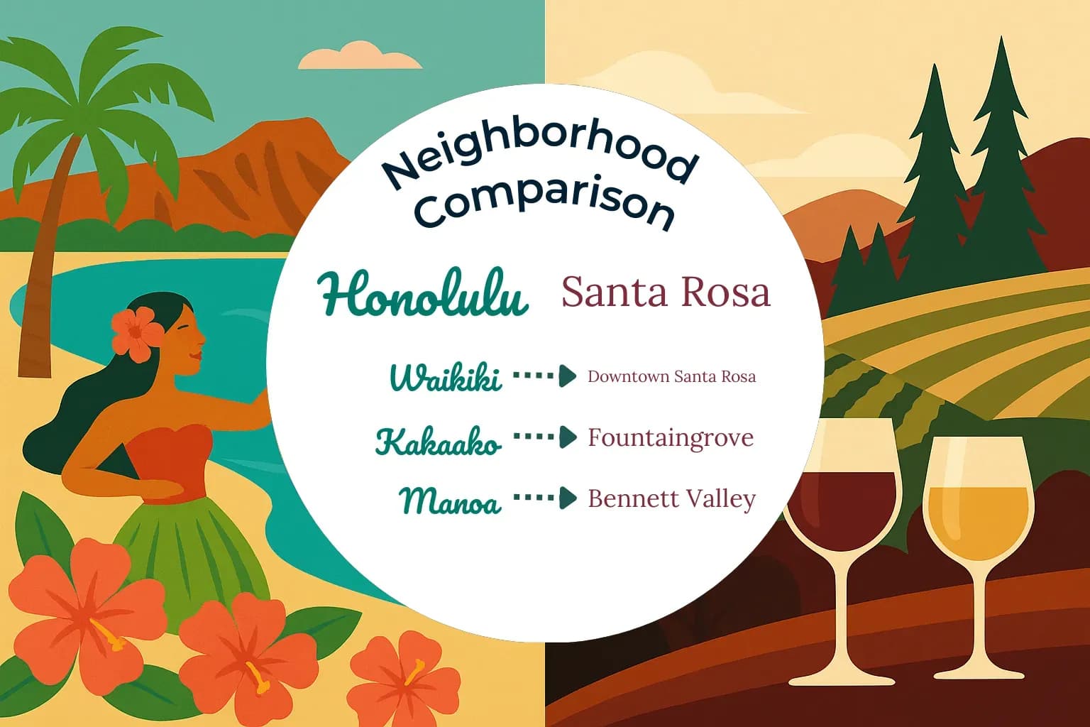 Honolulu vs Santa Rosa Neighborhood Comparison