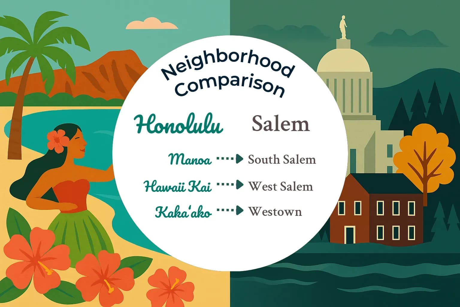 Honolulu vs Salem Neighborhood Comparison