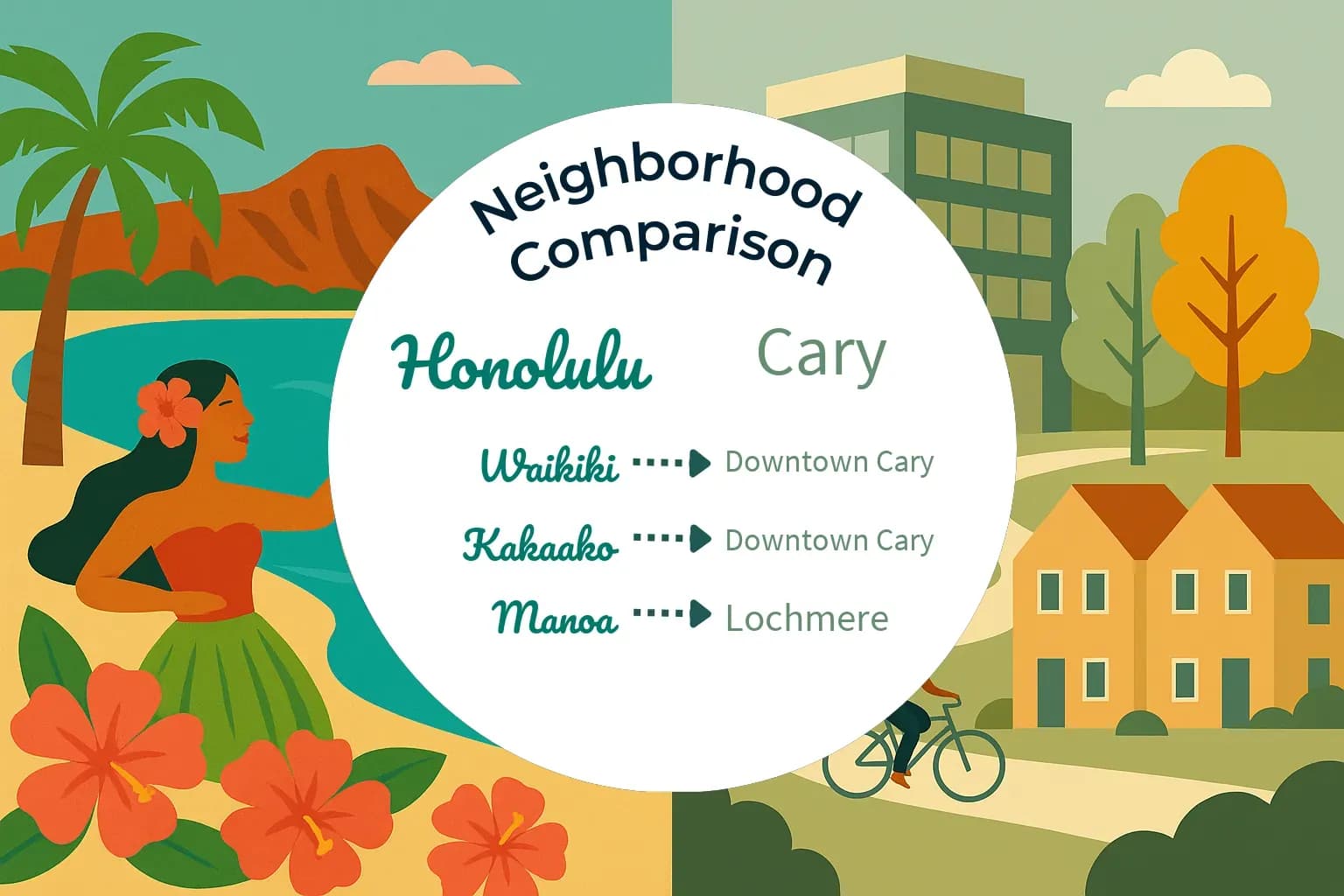 Honolulu vs Cary Neighborhood Comparison