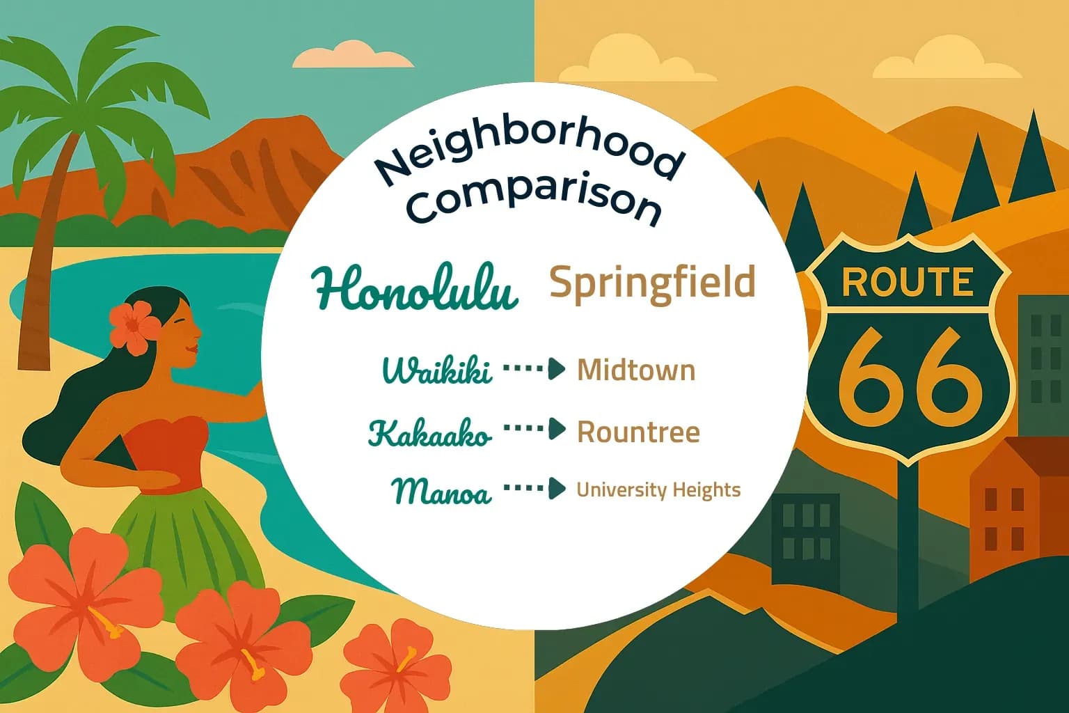 Honolulu vs Springfield Neighborhood Comparison