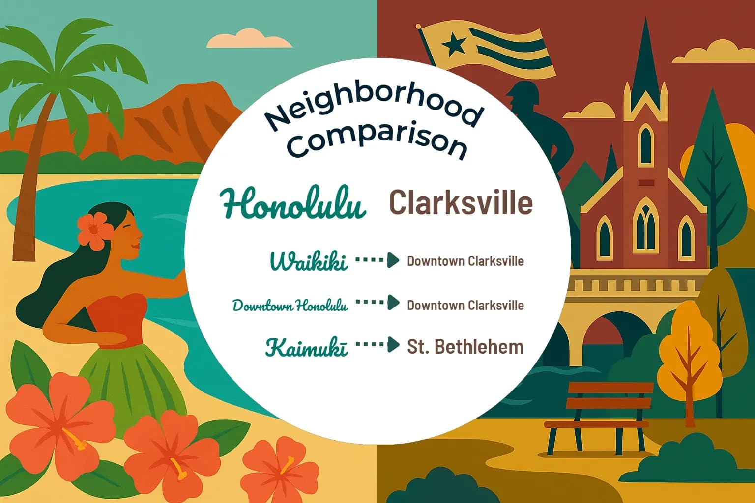 Honolulu vs Clarksville Neighborhood Comparison