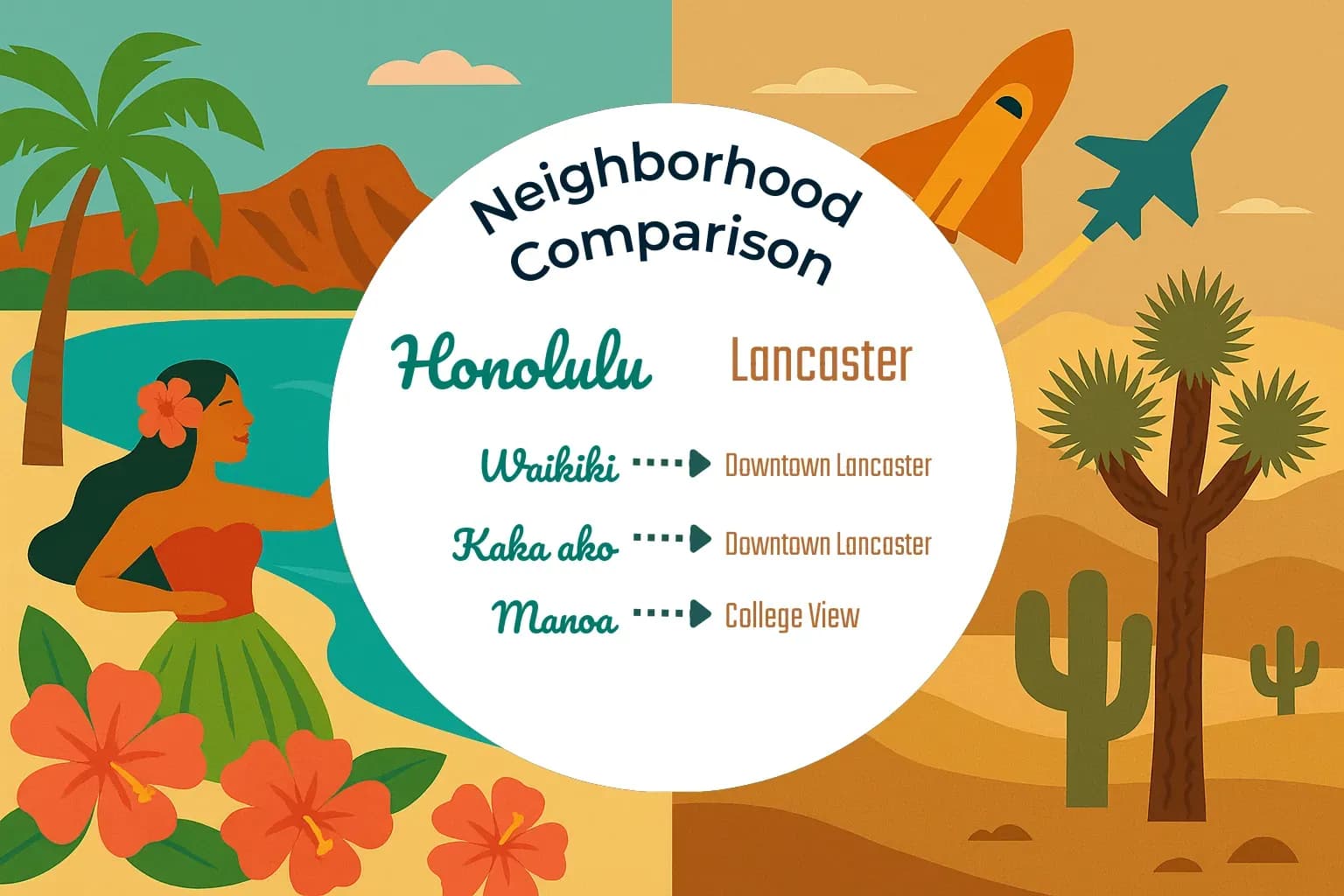Honolulu vs Lancaster Neighborhood Comparison