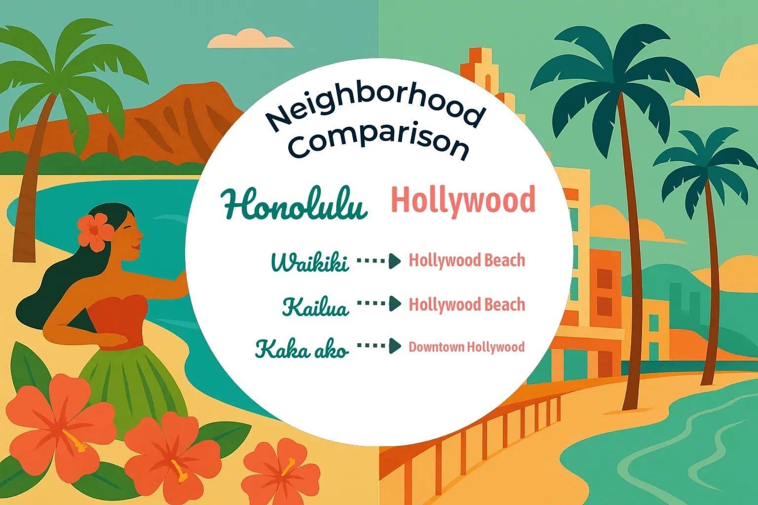Honolulu vs Hollywood Neighborhood Comparison