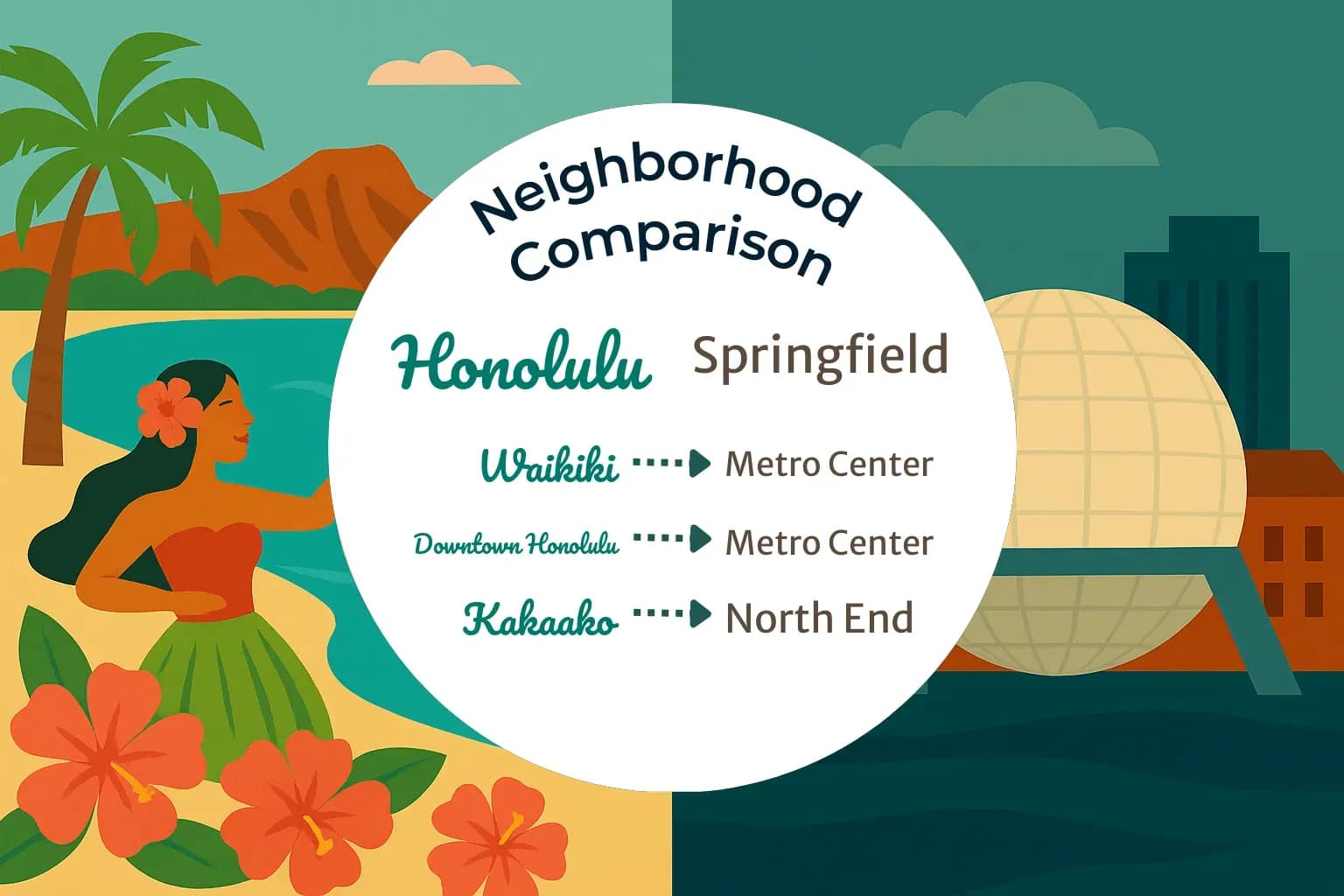 Honolulu vs Springfield Neighborhood Comparison