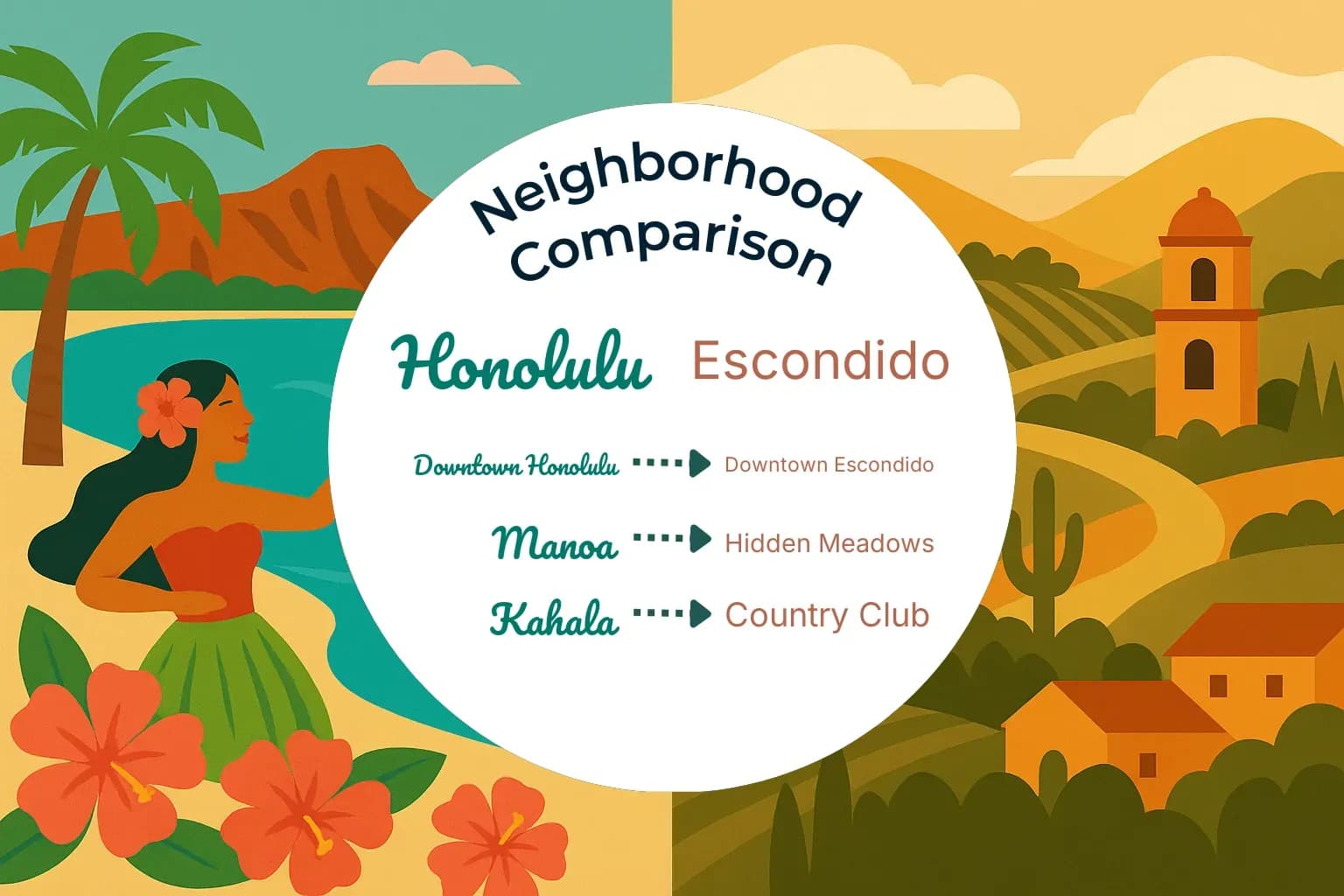Honolulu vs Escondido Neighborhood Comparison