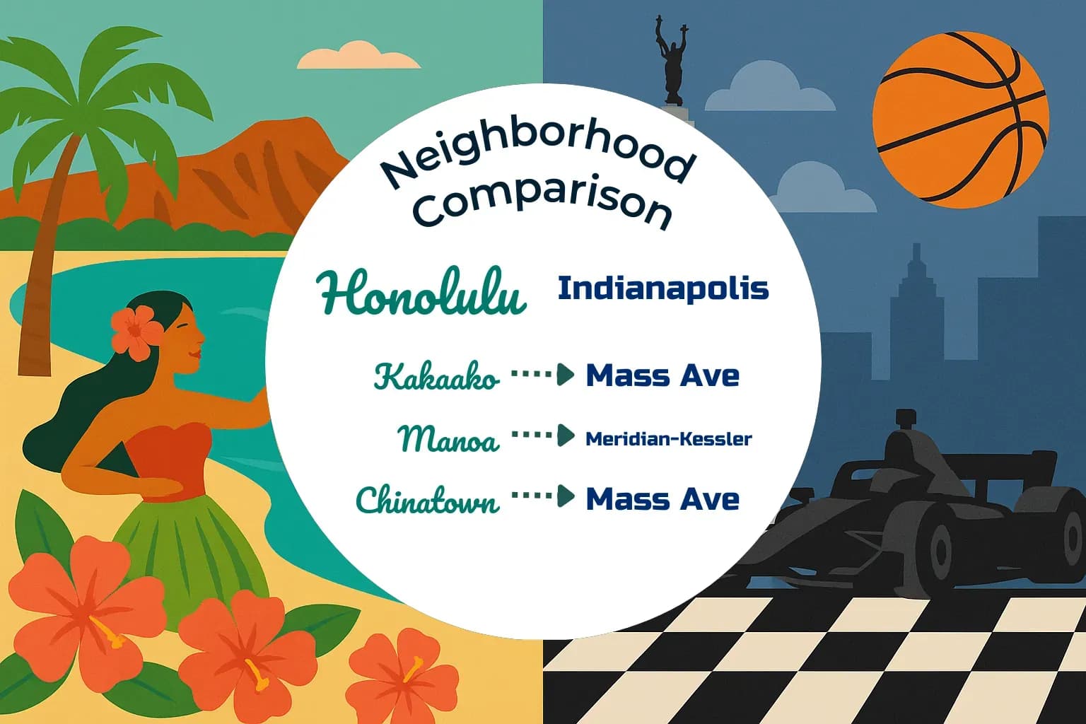 Honolulu vs Indianapolis Neighborhood Comparison