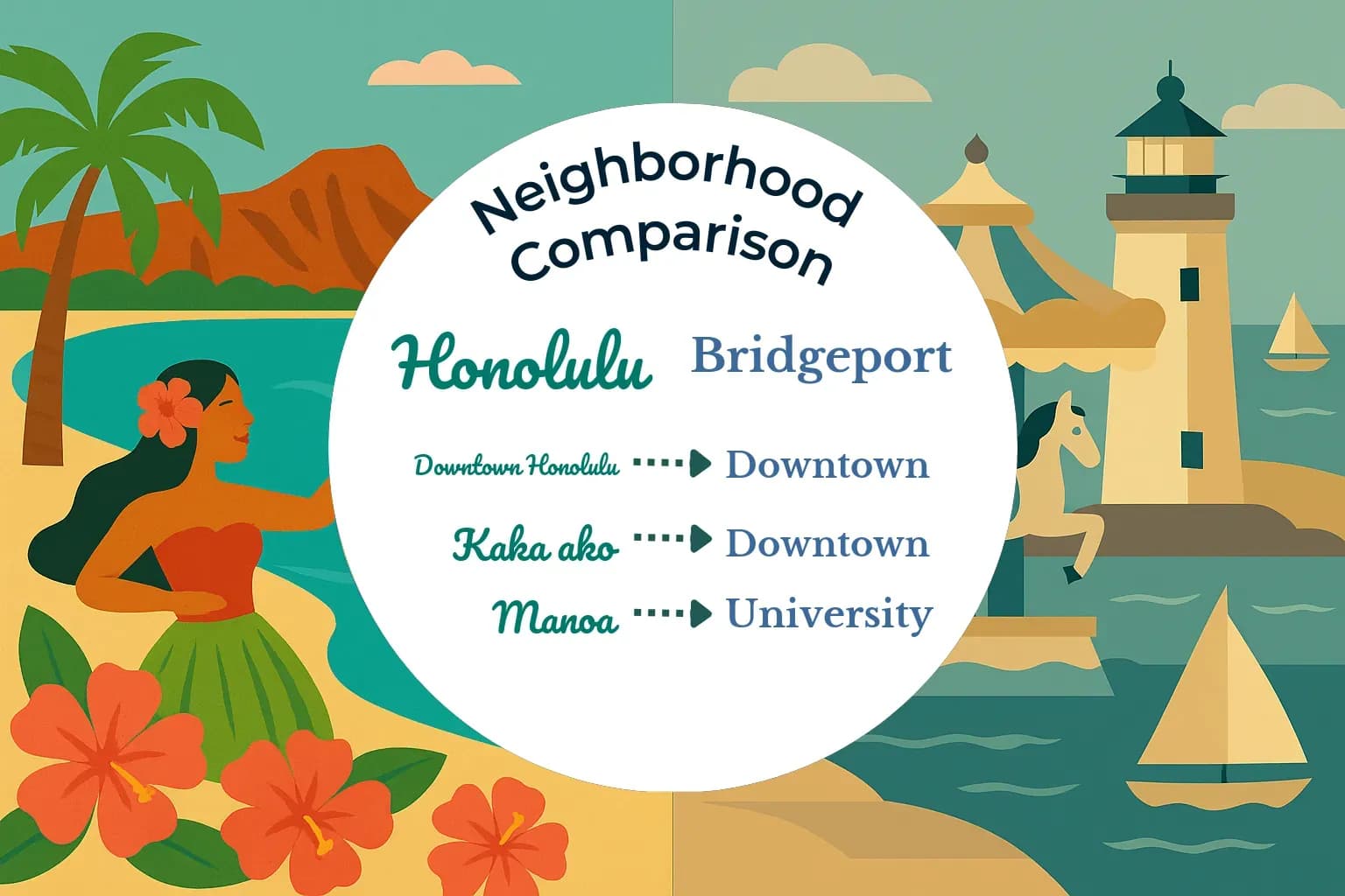 Honolulu vs Bridgeport Neighborhood Comparison